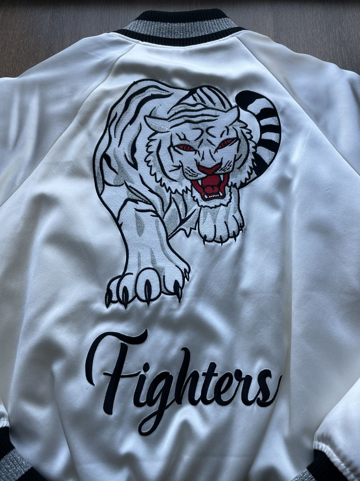Amiri Silk Satin Embroidered Fighters Bomber Jacket Size US M / EU 48-50 / 2 - 6 Thumbnail