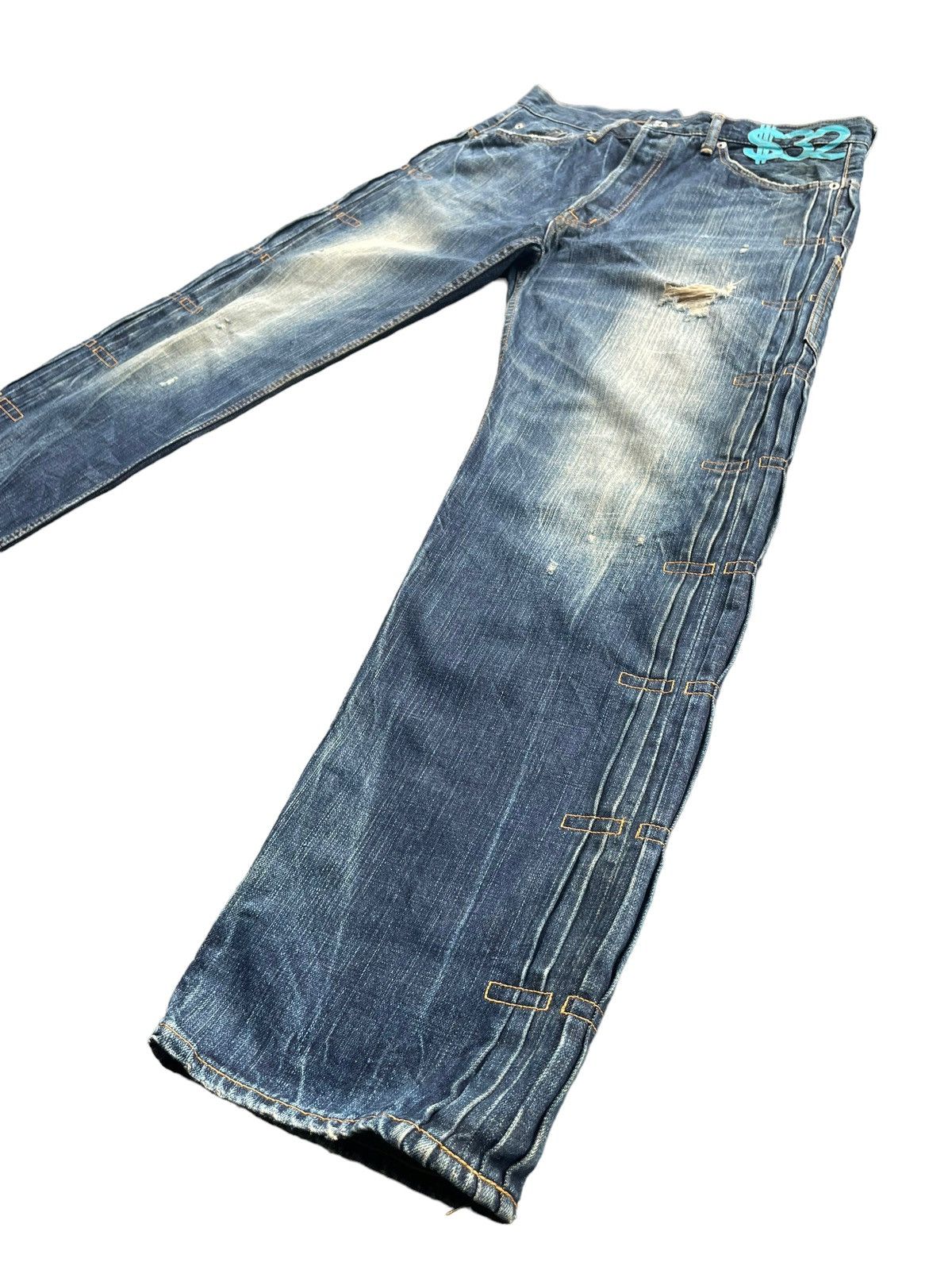 Japanese Brand Vintage Swagger Japan Distresed Denim Size US 36 / EU 52 - 2 Thumbnail