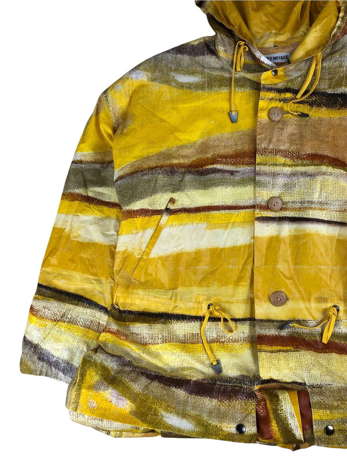 Issey Miyake 1990s Issey Miyake Abstract Print Folded Long Jacket Size US L / EU 52-54 / 3 - 10 Thumbnail