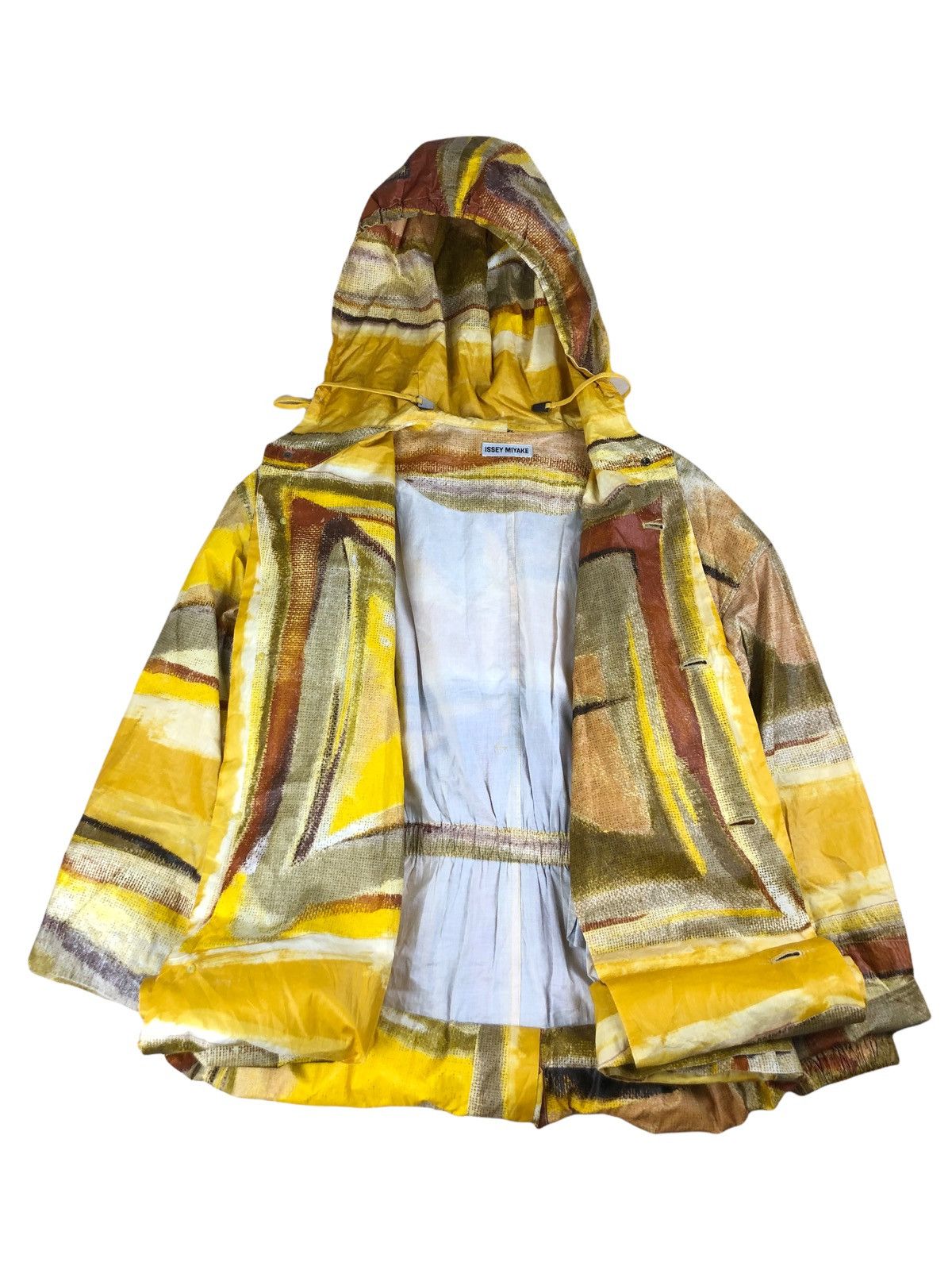 Issey Miyake 1990s Issey Miyake Abstract Print Folded Long Jacket Size US L / EU 52-54 / 3 - 16 Thumbnail