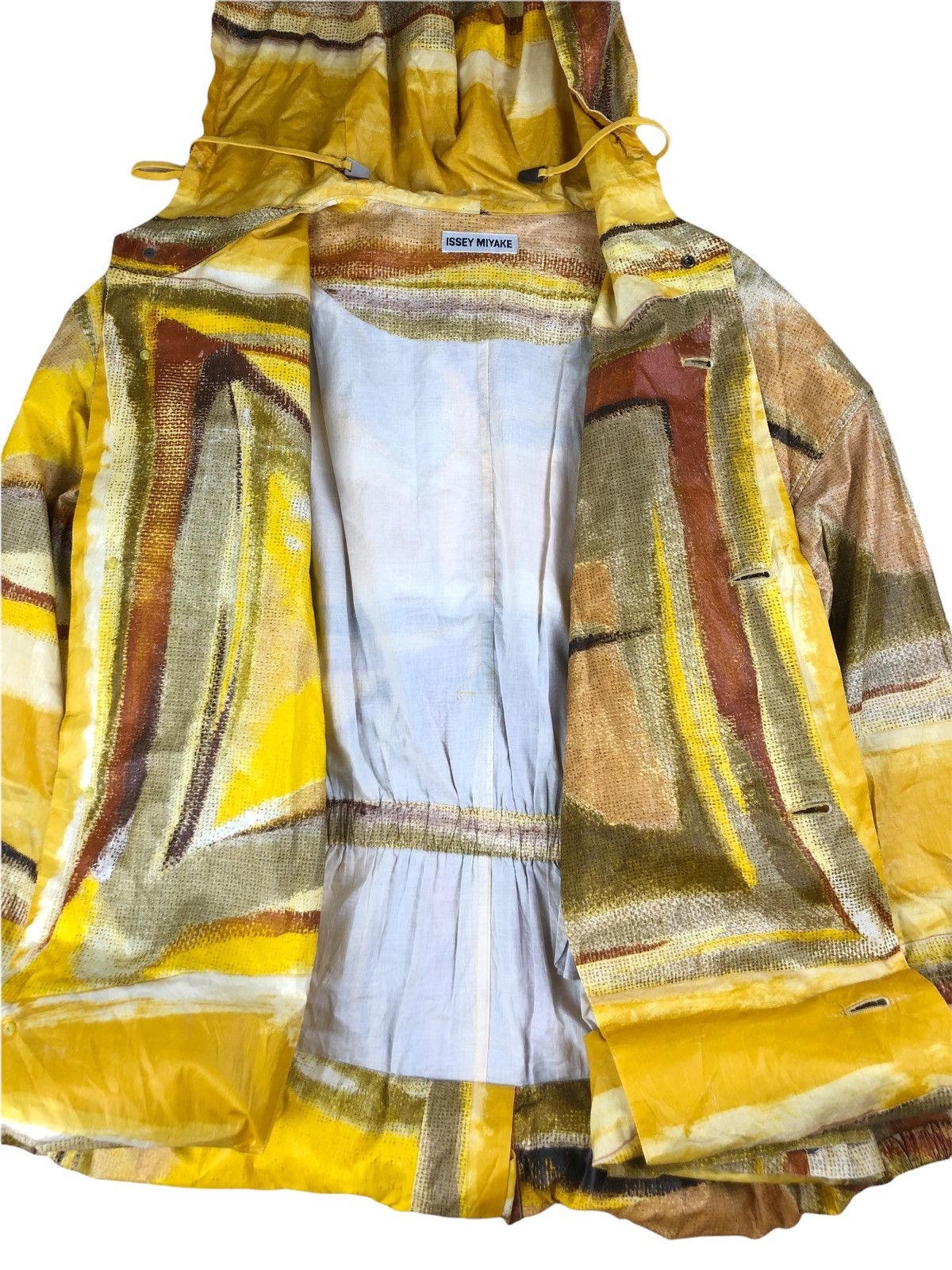 Issey Miyake 1990s Issey Miyake Abstract Print Folded Long Jacket Size US L / EU 52-54 / 3 - 17 Thumbnail