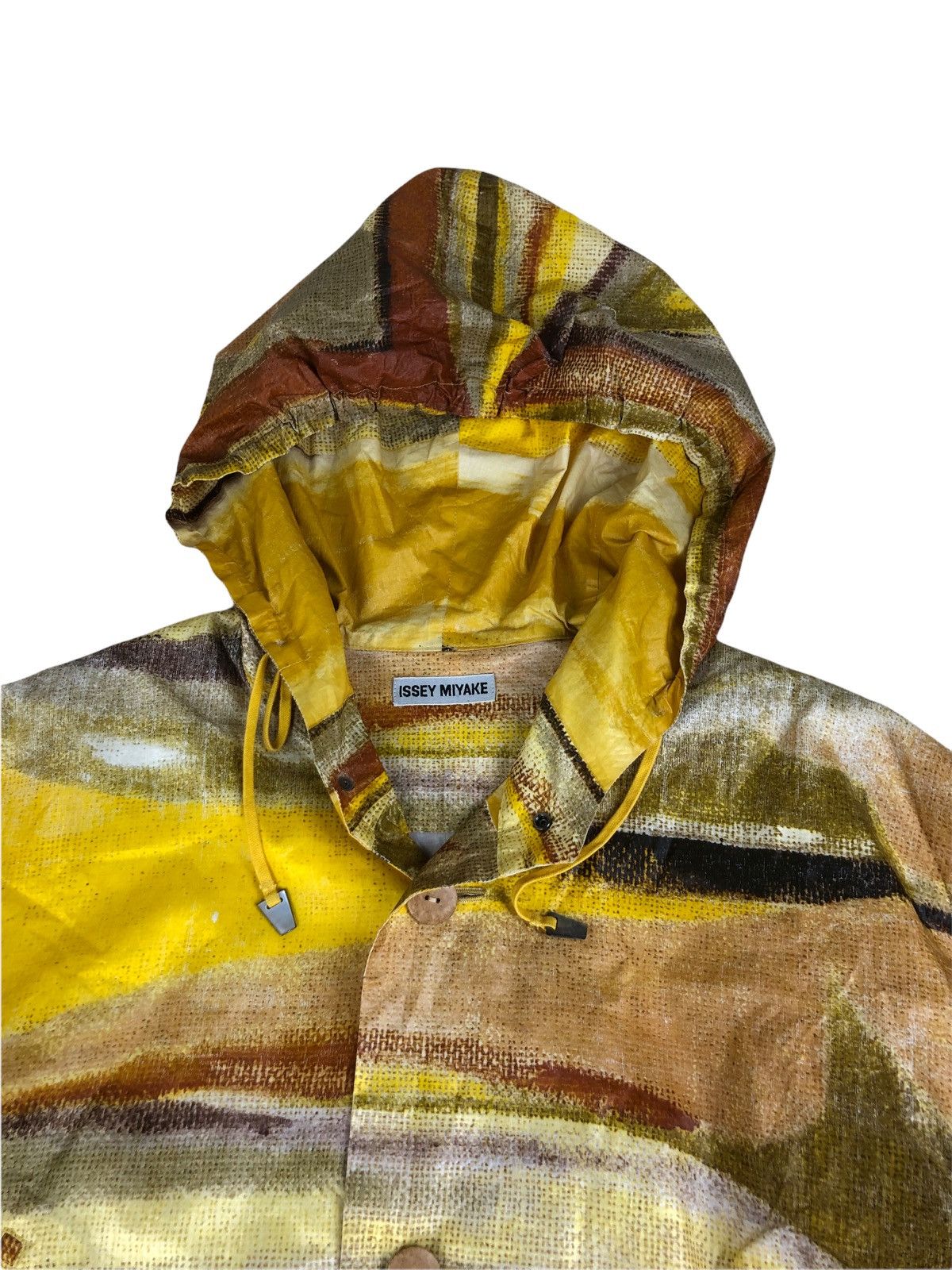 Issey Miyake 1990s Issey Miyake Abstract Print Folded Long Jacket Size US L / EU 52-54 / 3 - 12 Thumbnail