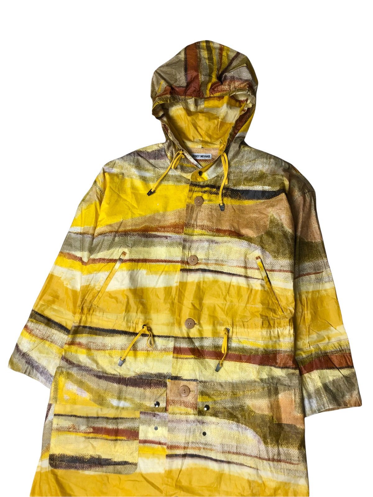 Issey Miyake 1990s Issey Miyake Abstract Print Folded Long Jacket Size US L / EU 52-54 / 3 - 2 Thumbnail