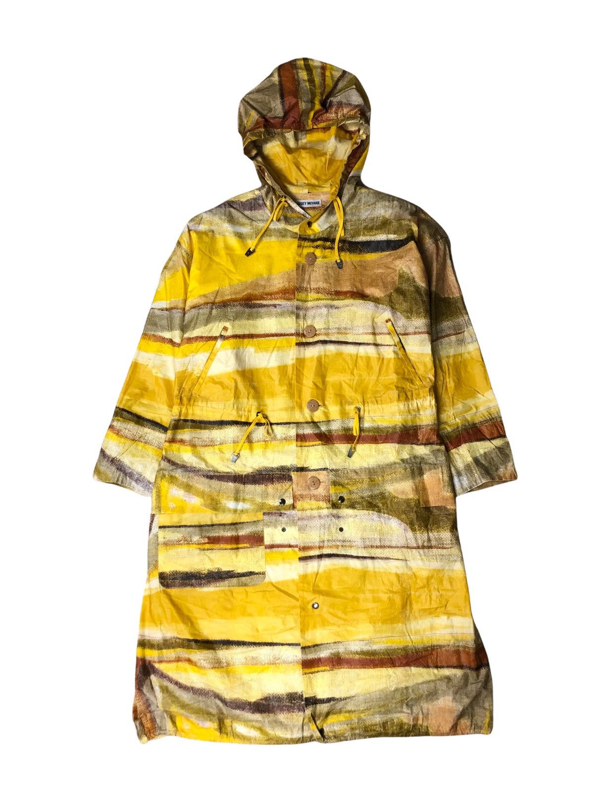 Issey Miyake 1990s Issey Miyake Abstract Print Folded Long Jacket Size US L / EU 52-54 / 3 - 1 Thumbnail