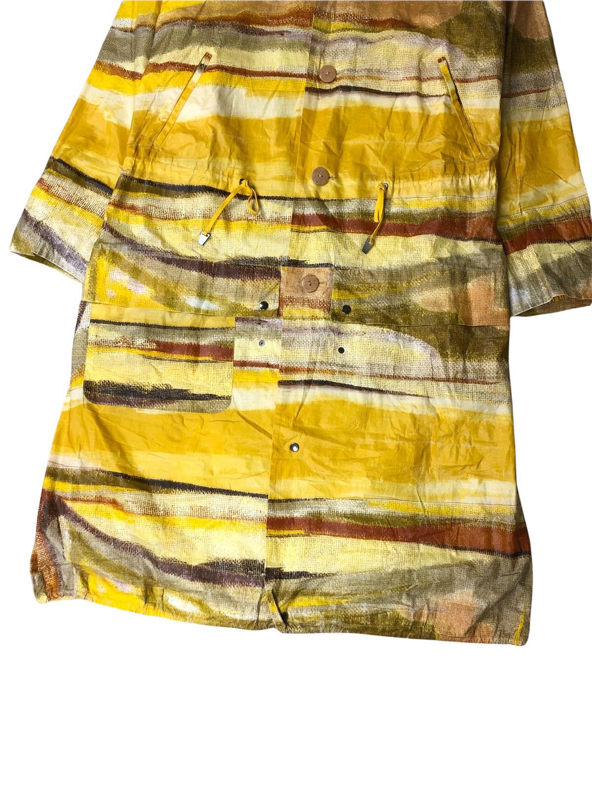 Issey Miyake 1990s Issey Miyake Abstract Print Folded Long Jacket Size US L / EU 52-54 / 3 - 3 Thumbnail