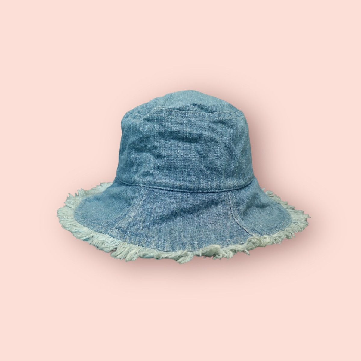 image of Distressed Denim x Edition Japan Vintage Denim Bucket Hat in Blight Blue Denim, Men's