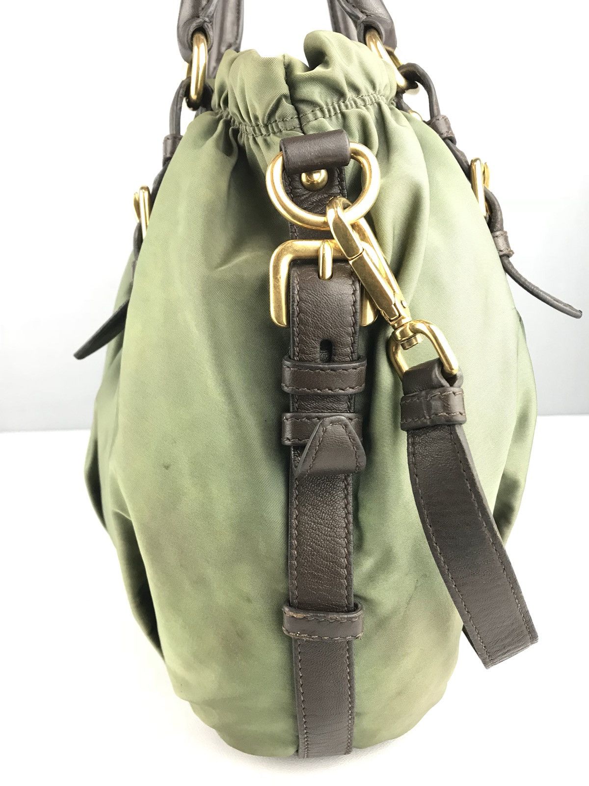 Prada ❌LAST DROP❌AUTHENTIC PRADA ITALY TESSUTO GREEN TWO WAY Size ONE SIZE - 10 Thumbnail
