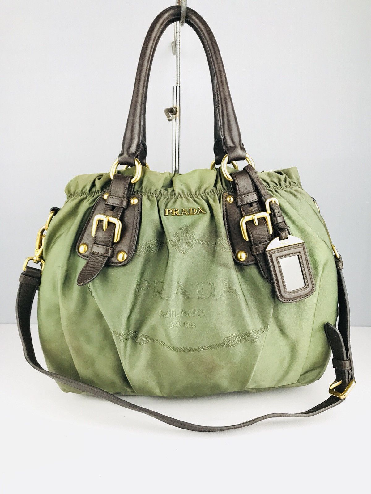 Prada ❌LAST DROP❌AUTHENTIC PRADA ITALY TESSUTO GREEN TWO WAY Size ONE SIZE - 1 Thumbnail