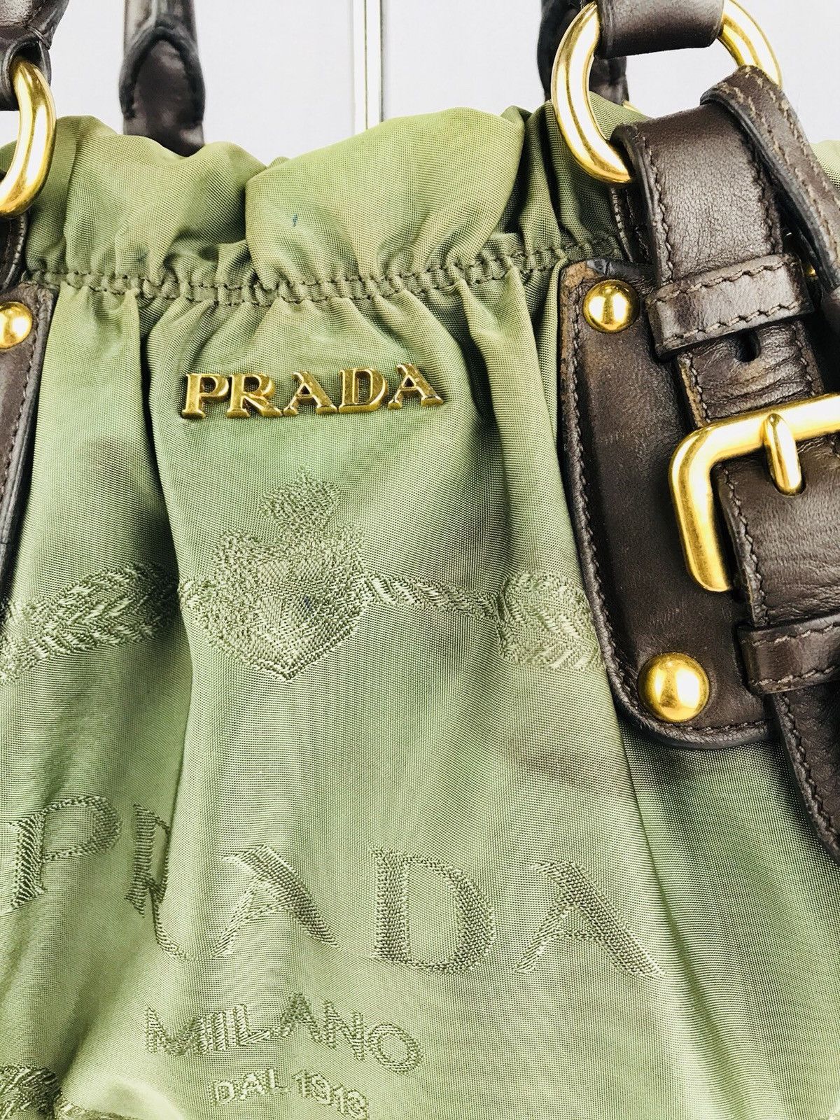 Prada ❌LAST DROP❌AUTHENTIC PRADA ITALY TESSUTO GREEN TWO WAY Size ONE SIZE - 2 Thumbnail
