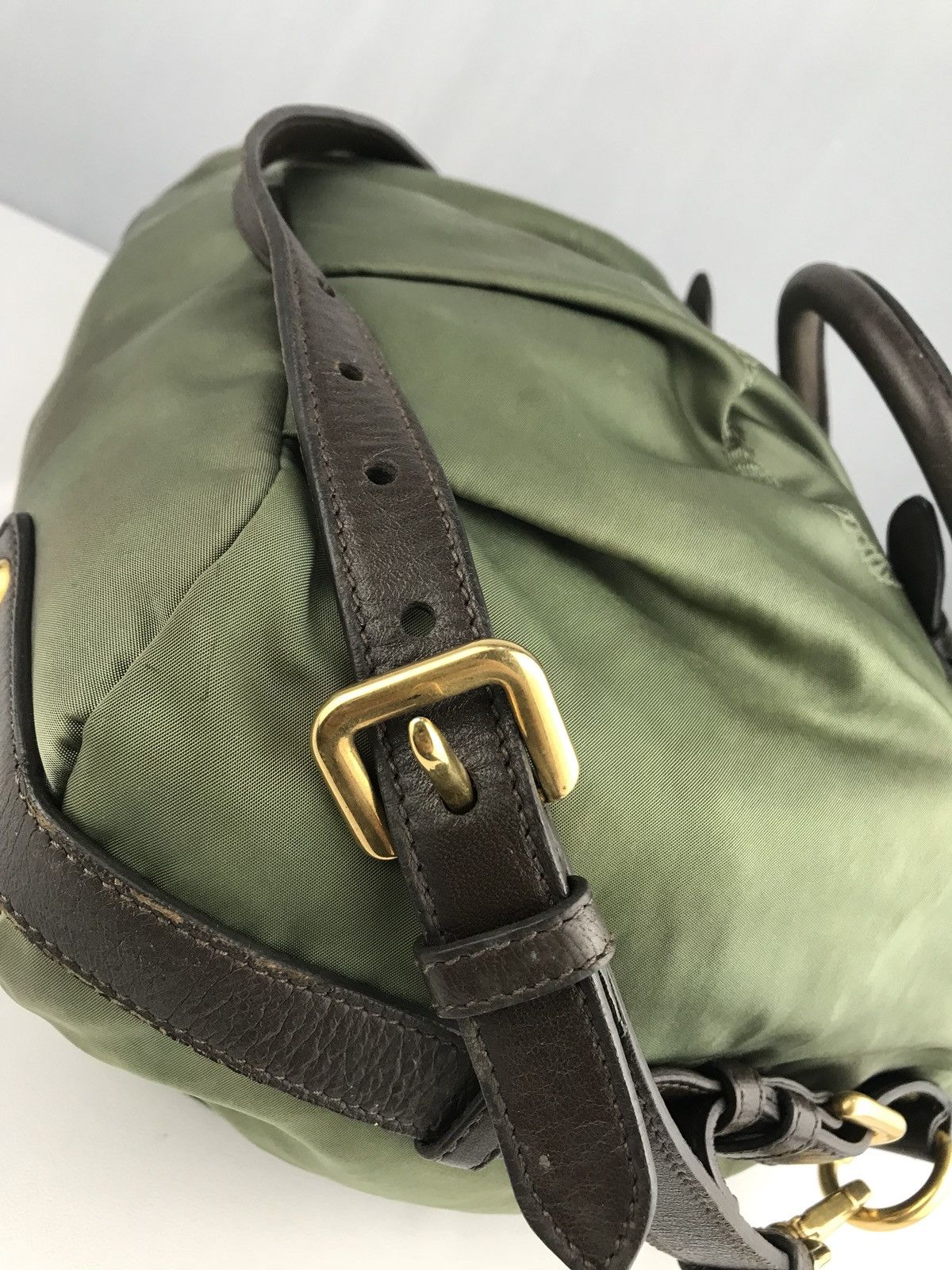 Prada ❌LAST DROP❌AUTHENTIC PRADA ITALY TESSUTO GREEN TWO WAY Size ONE SIZE - 18 Thumbnail