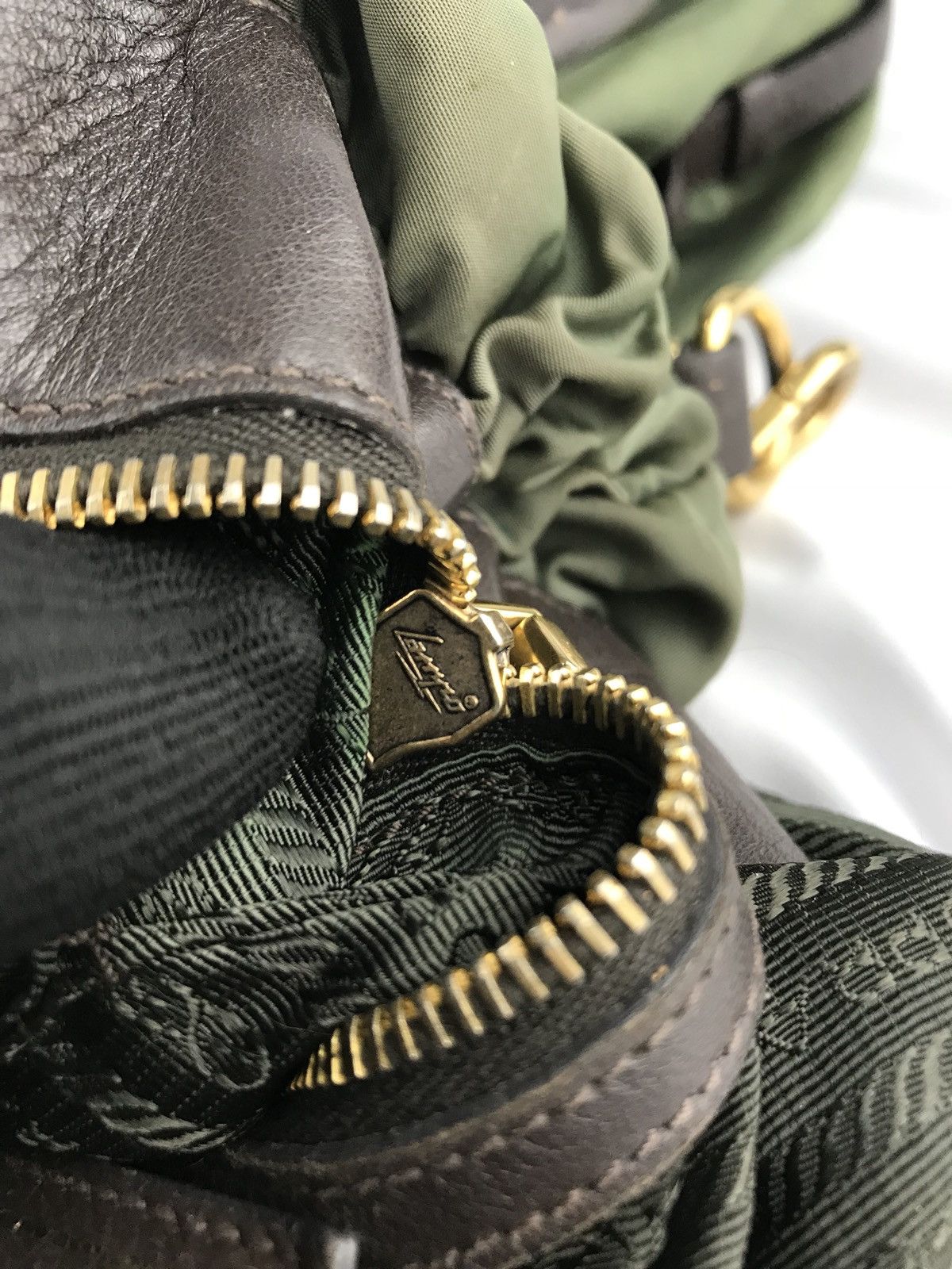 Prada ❌LAST DROP❌AUTHENTIC PRADA ITALY TESSUTO GREEN TWO WAY Size ONE SIZE - 19 Thumbnail