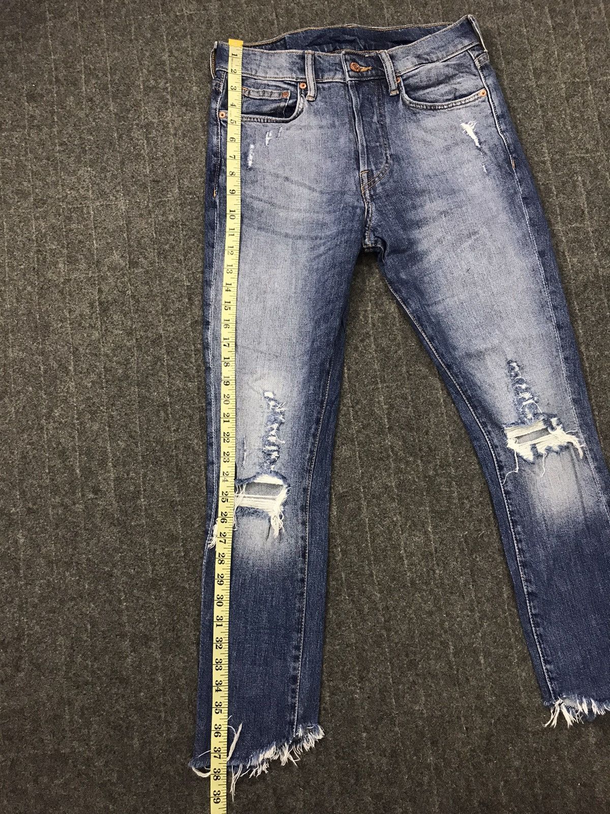 H&M H&M Denim Skinny Cut Pants Distressed Denim Indigo Jeans Size US 28 / EU 44 - 12 Thumbnail