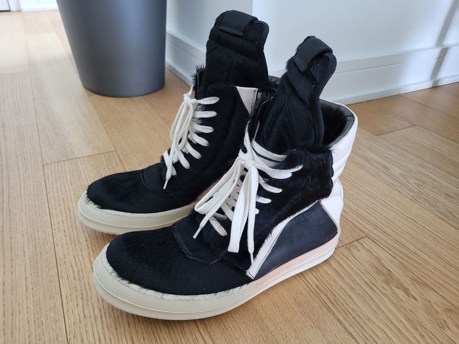 Rick Owens AW 13 Plinth Pony Hair Geobaskets | Grailed