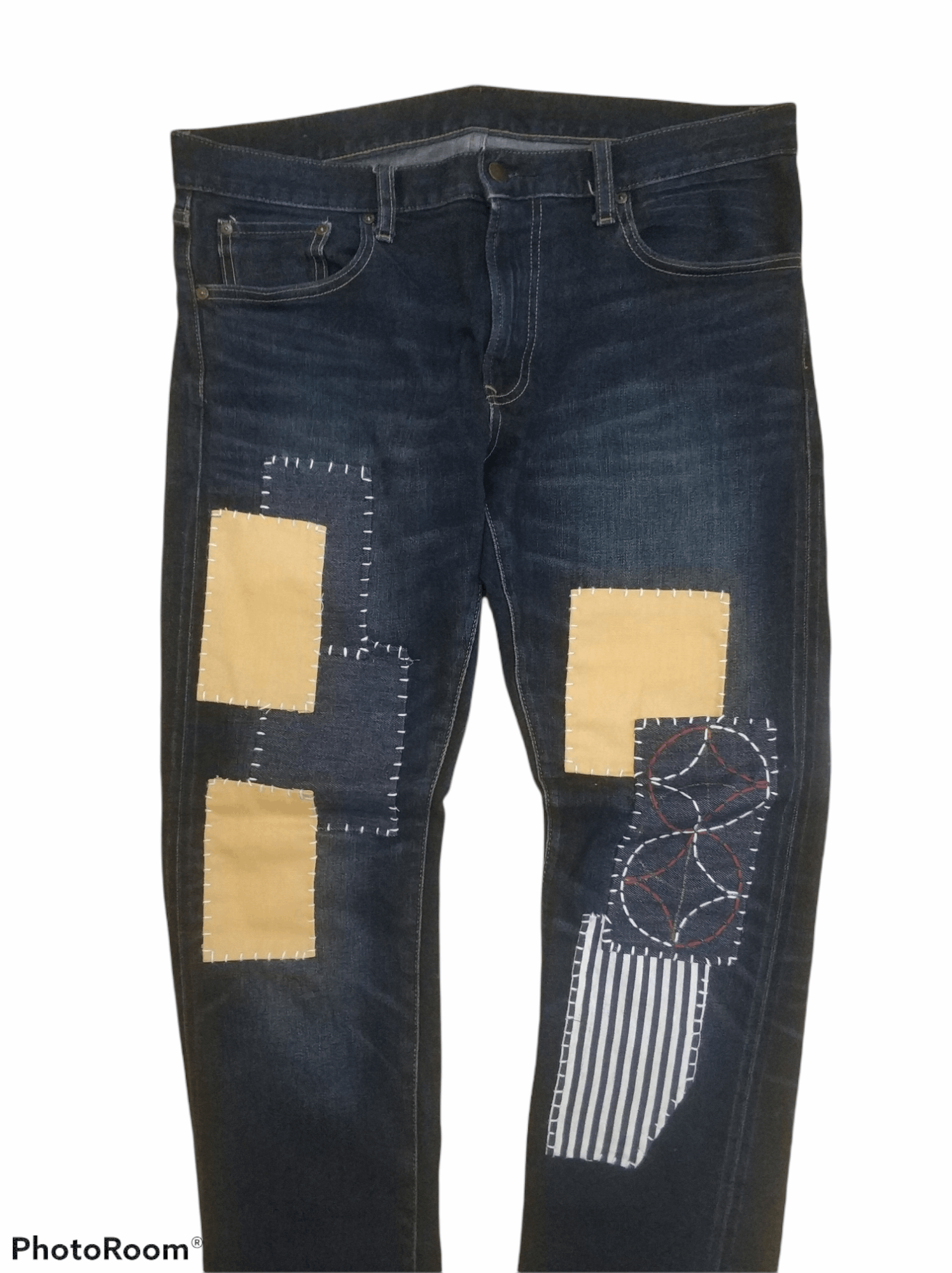 If Six Was Nine 🔥Rework Sashiko Boro Patchwork Selvedge Denim Size US 34 / EU 50 - 4 Thumbnail