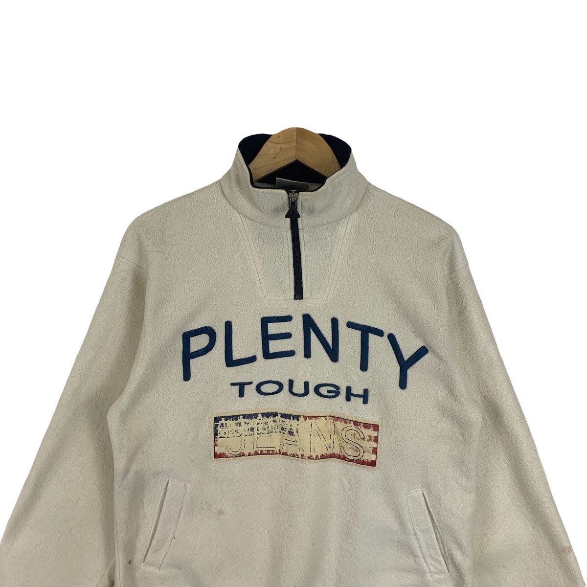 Vintage PLENTY TOUGH Sport Jeans Fleece Half Zipper Sweatshirt Size US M / EU 48-50 / 2 - 4 Thumbnail