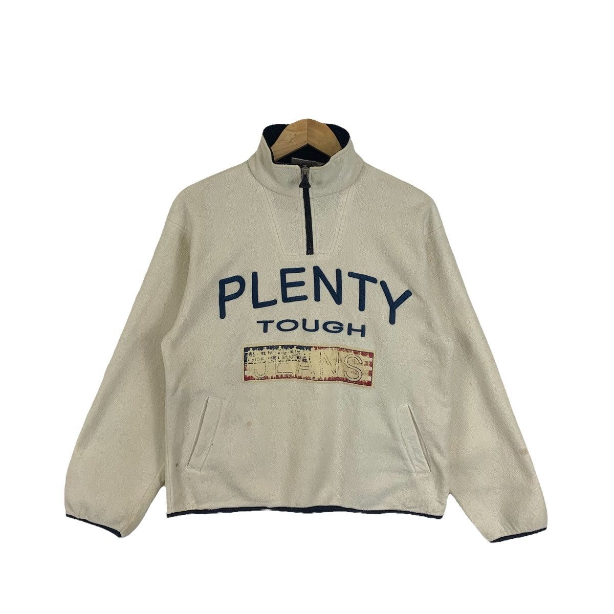 Vintage PLENTY TOUGH Sport Jeans Fleece Half Zipper Sweatshirt Size US M / EU 48-50 / 2 - 1 Thumbnail