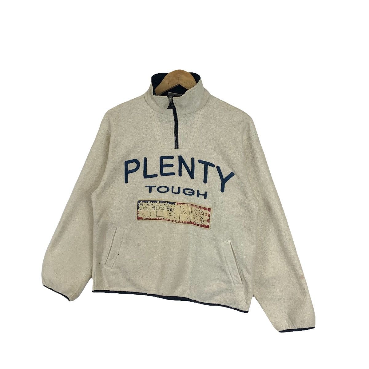 Vintage PLENTY TOUGH Sport Jeans Fleece Half Zipper Sweatshirt Size US M / EU 48-50 / 2 - 3 Thumbnail