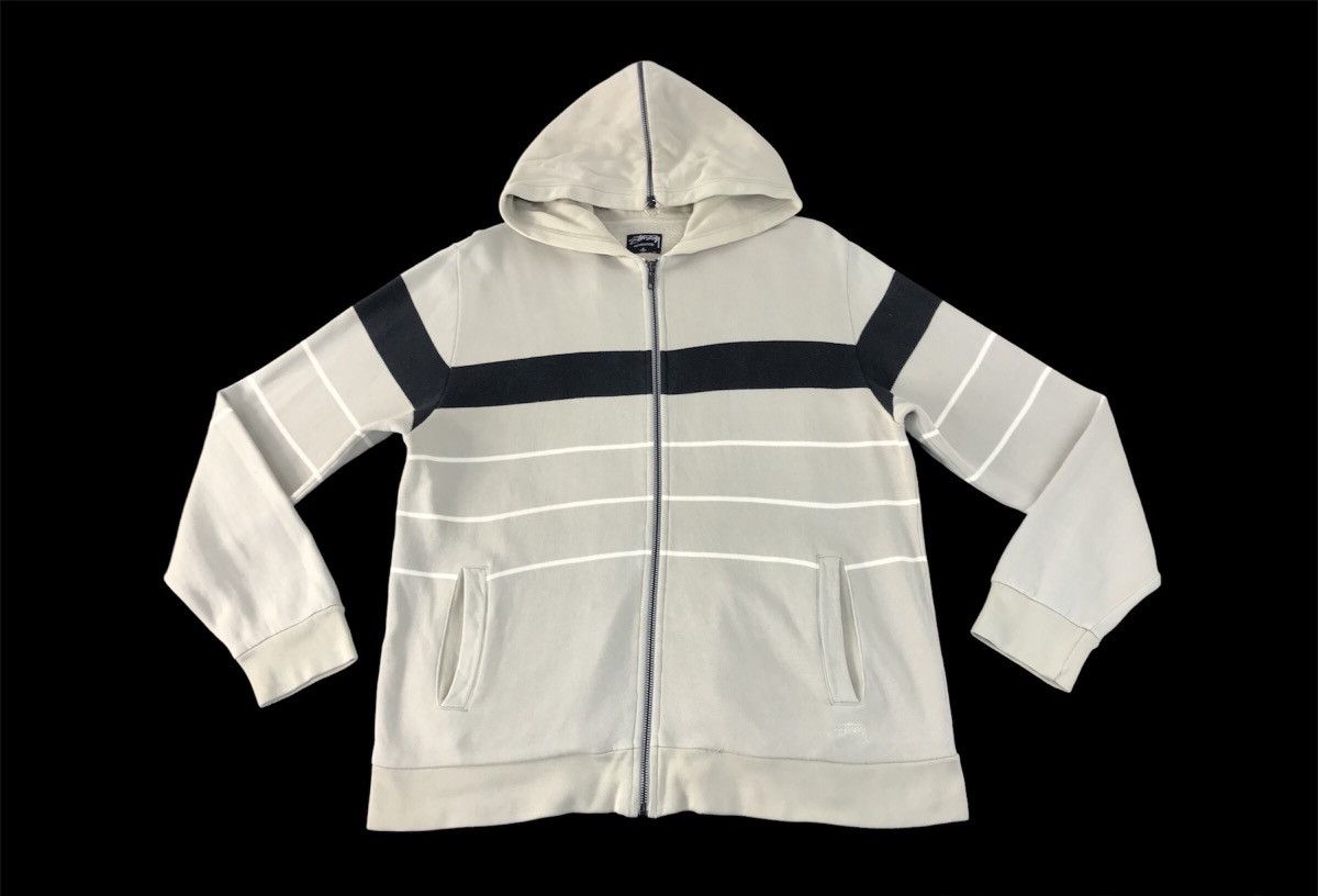 image of Sweater Stussy Design Striped Hoodie Style in Grey, Men's (Size Large)