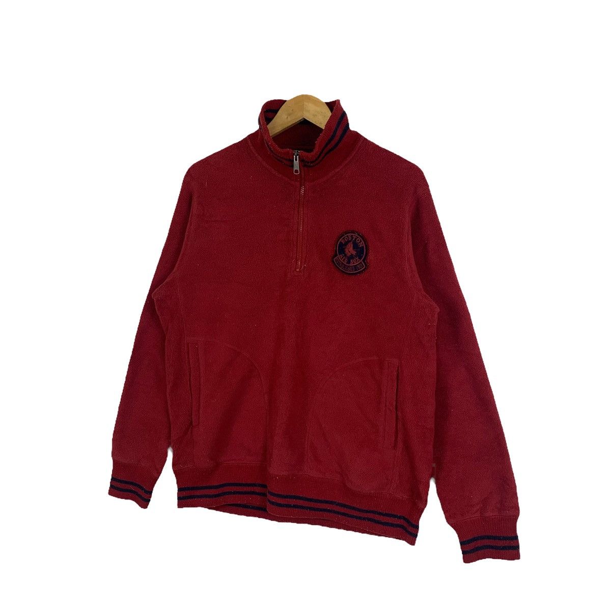 MLB Red Sox Boston MLB Baseball Fleece Half Zipper Sweatshirt Size US L / EU 52-54 / 3 - 3 Thumbnail