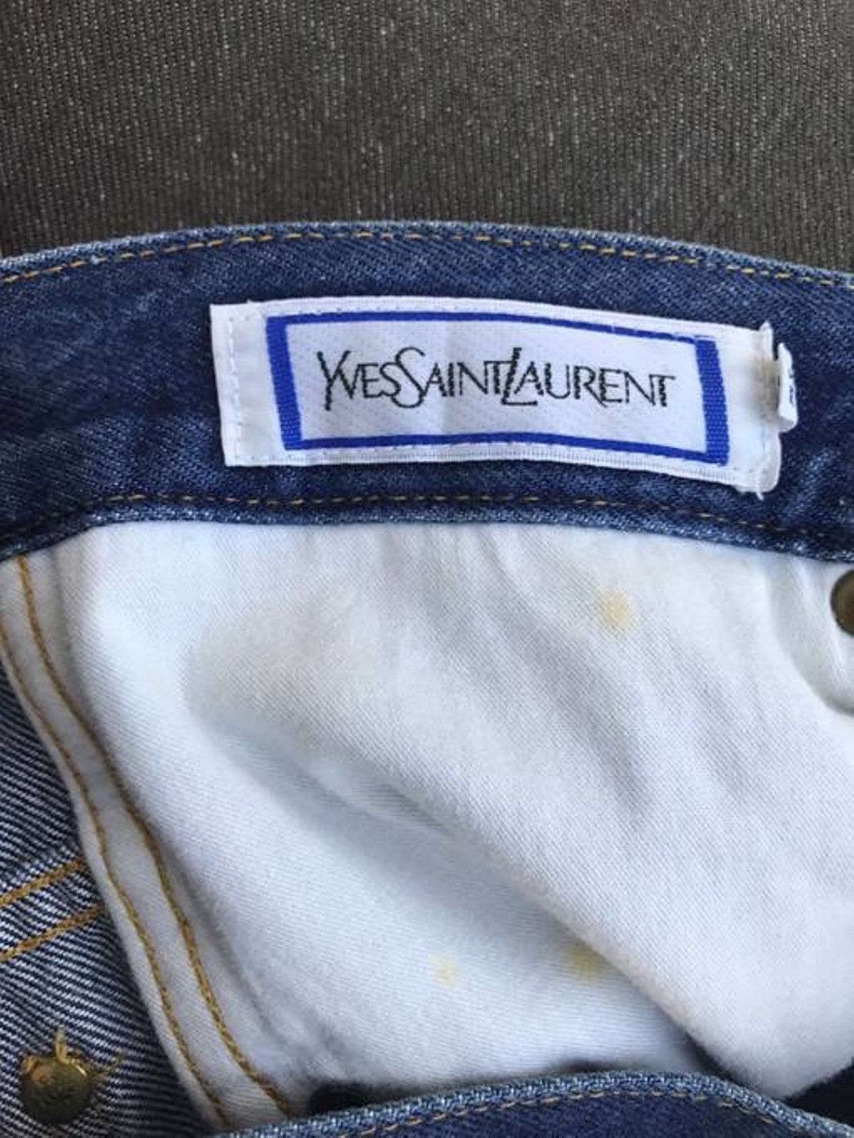 Yves Saint Laurent Vintage Retro Style Yves Saint Laurent Logo Denim Pants Size US 28 / EU 44 - 15 Thumbnail