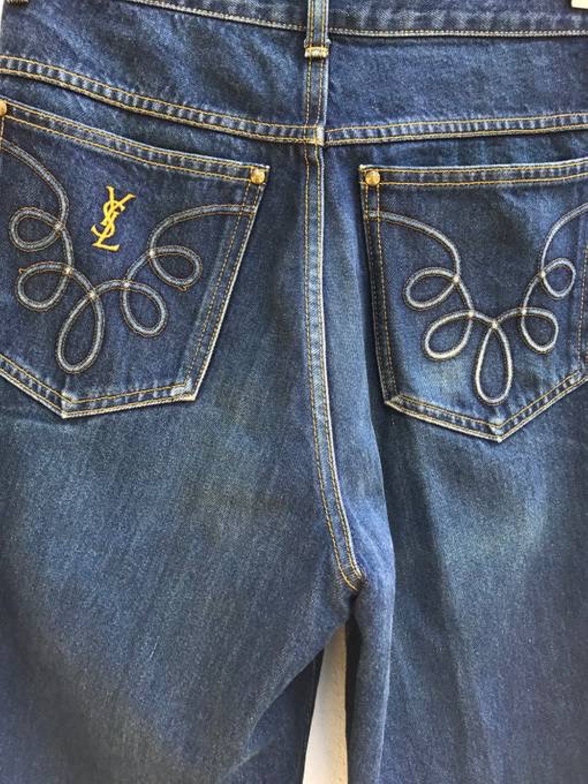 Yves Saint Laurent Vintage Retro Style Yves Saint Laurent Logo Denim Pants Size US 28 / EU 44 - 10 Thumbnail