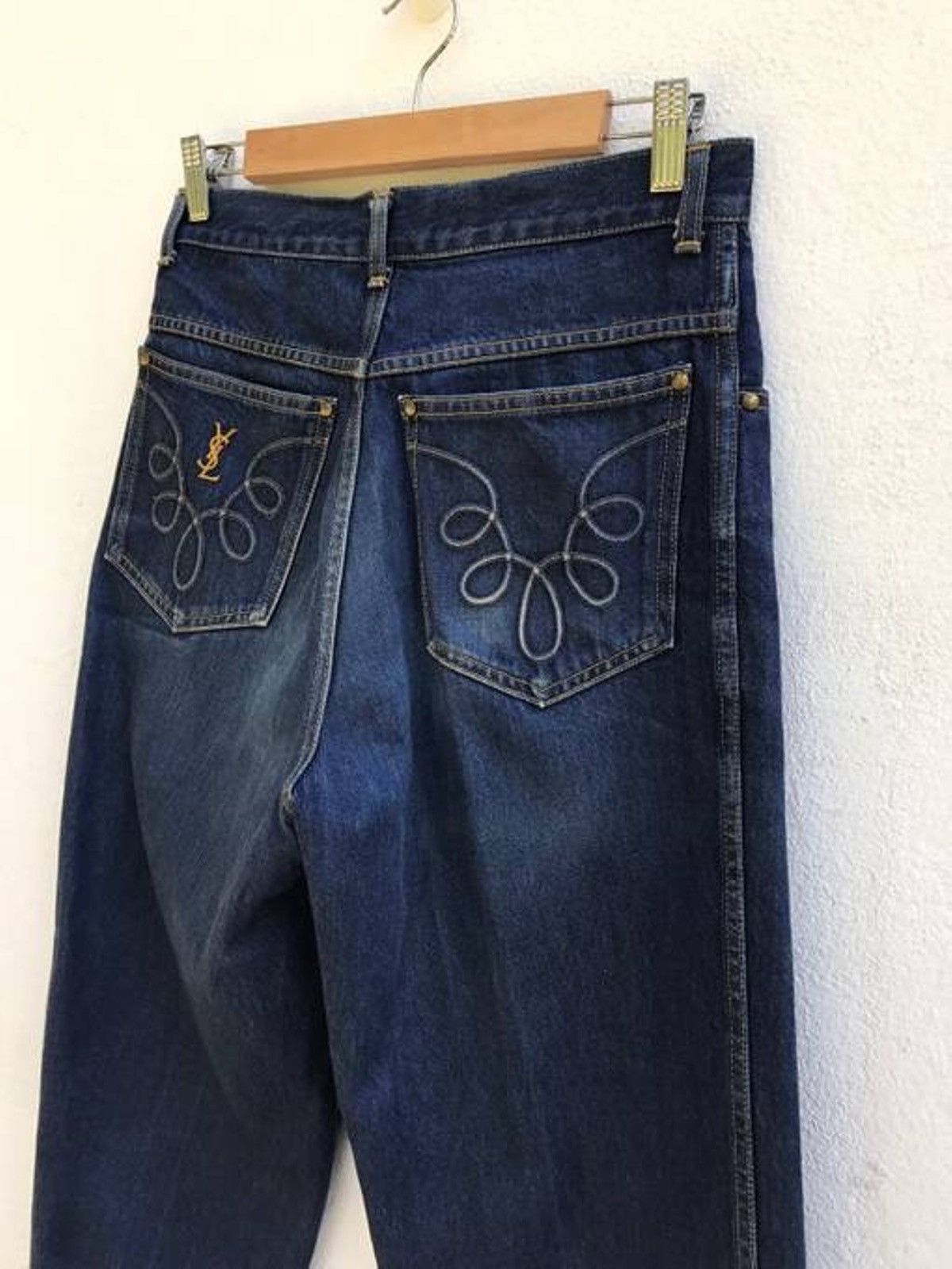 Yves Saint Laurent Vintage Retro Style Yves Saint Laurent Logo Denim Pants Size US 28 / EU 44 - 12 Thumbnail