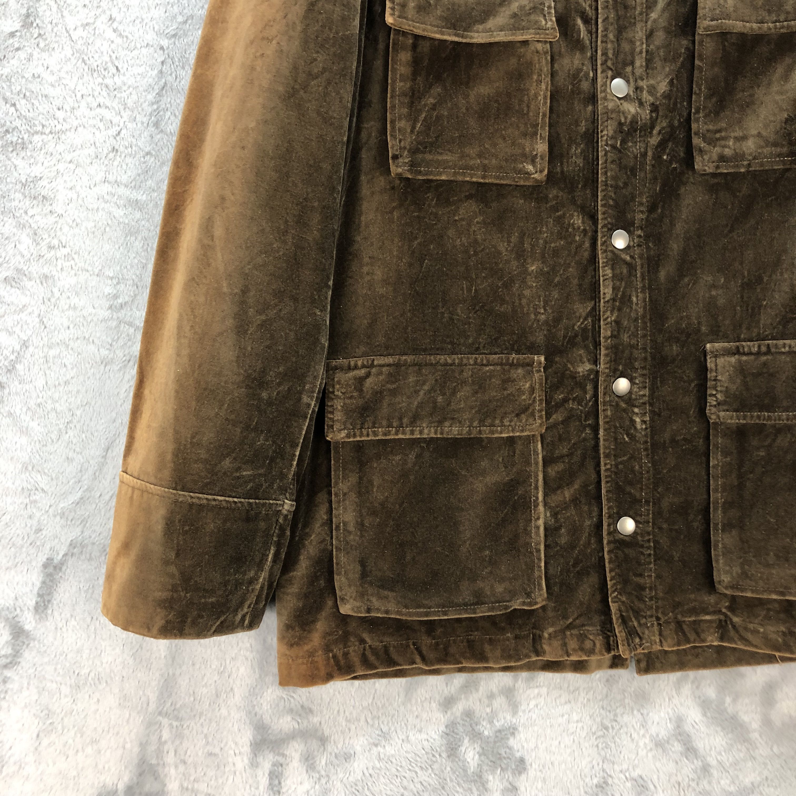Japanese Brand VINTAGE KANSAI JEANS VELVET JACKET / CHORE JACKET #6593-75 Size US L / EU 52-54 / 3 - 4 Thumbnail
