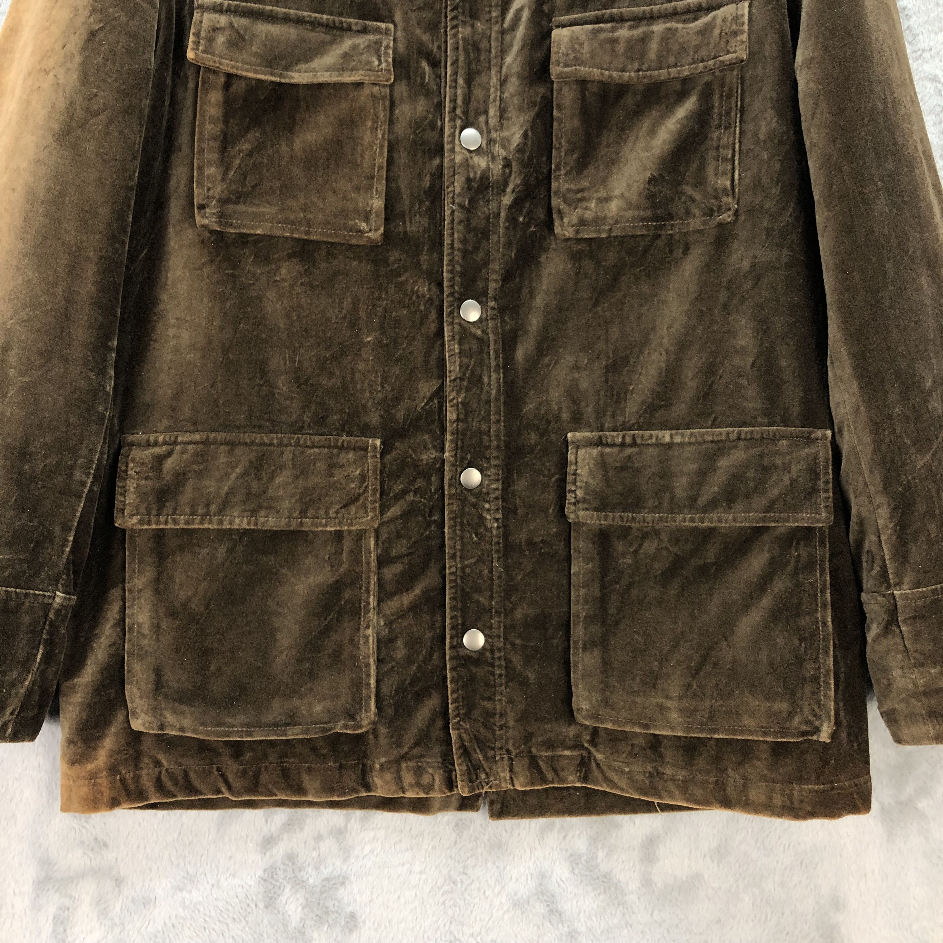 Japanese Brand VINTAGE KANSAI JEANS VELVET JACKET / CHORE JACKET #6593-75 Size US L / EU 52-54 / 3 - 3 Thumbnail