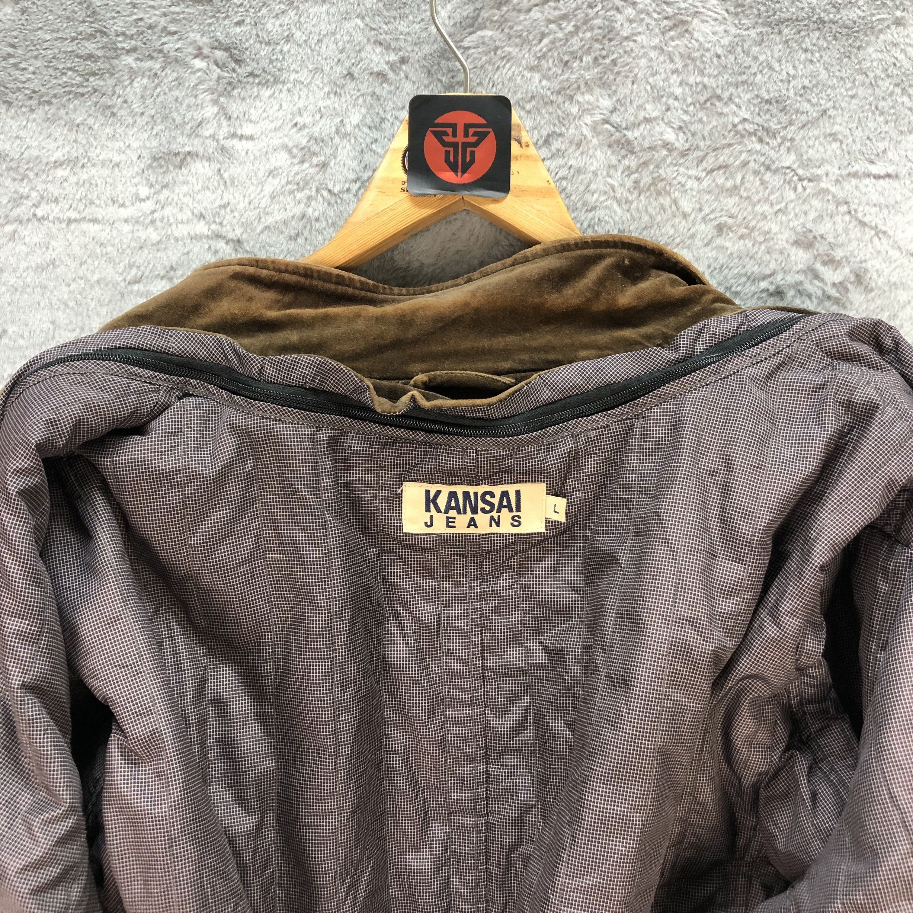Japanese Brand VINTAGE KANSAI JEANS VELVET JACKET / CHORE JACKET #6593-75 Size US L / EU 52-54 / 3 - 8 Thumbnail