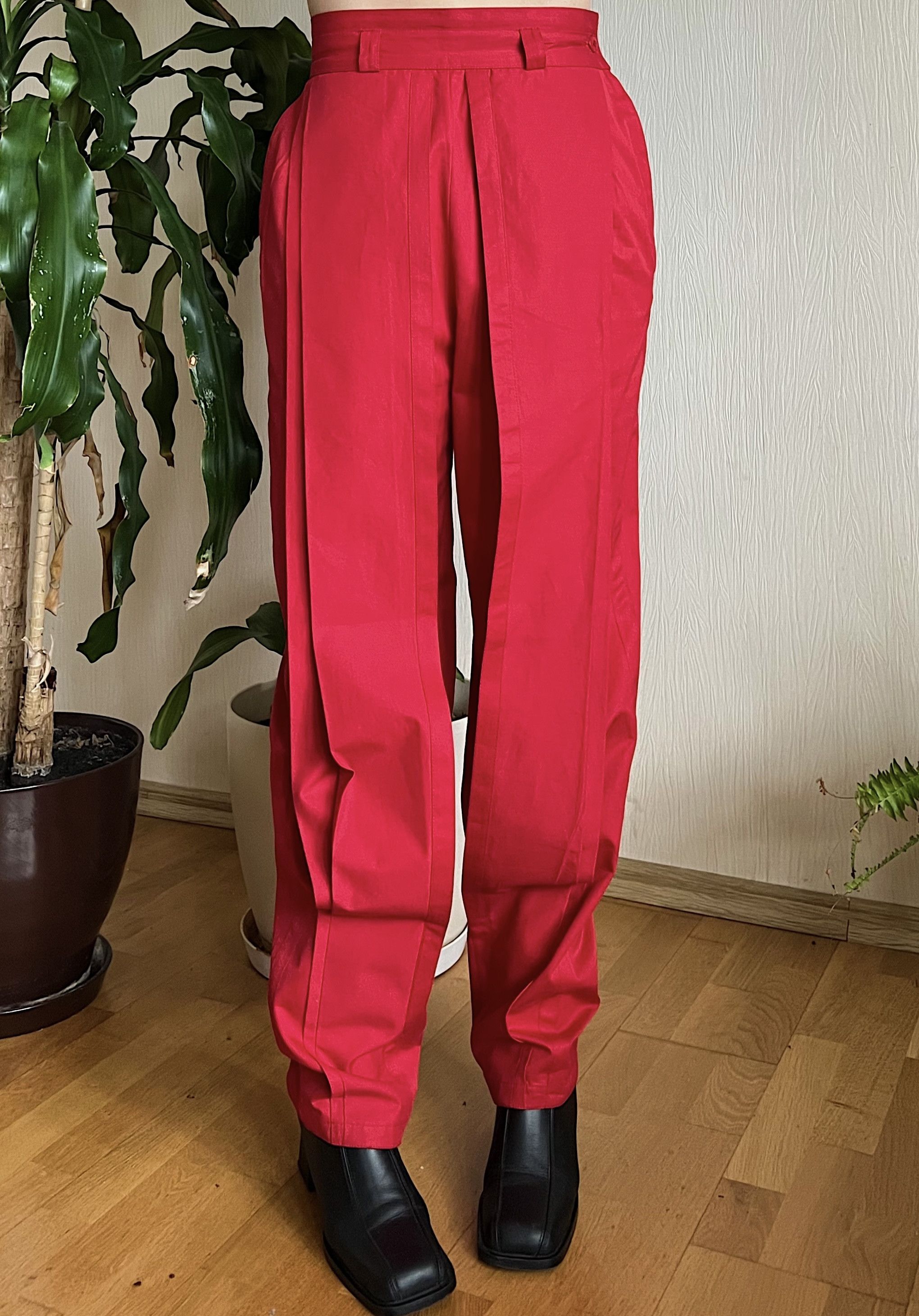 Versace 90s Gianni Versace Pleated Baggy Cotton Pants Trousers Size 27" / US 4 / IT 40 - 1 Thumbnail