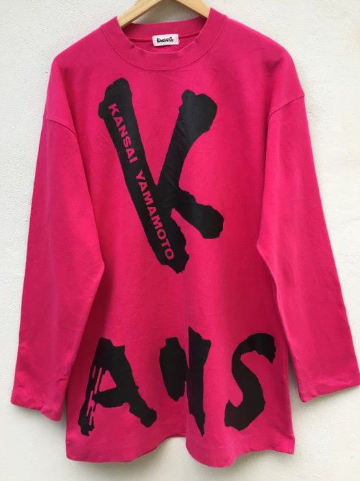 Kansai Yamamoto Vintage90s KANSAI YAMAMOTO Sweater Spellout Logo Sweatshirt Size US L / EU 52-54 / 3 - 4 Thumbnail