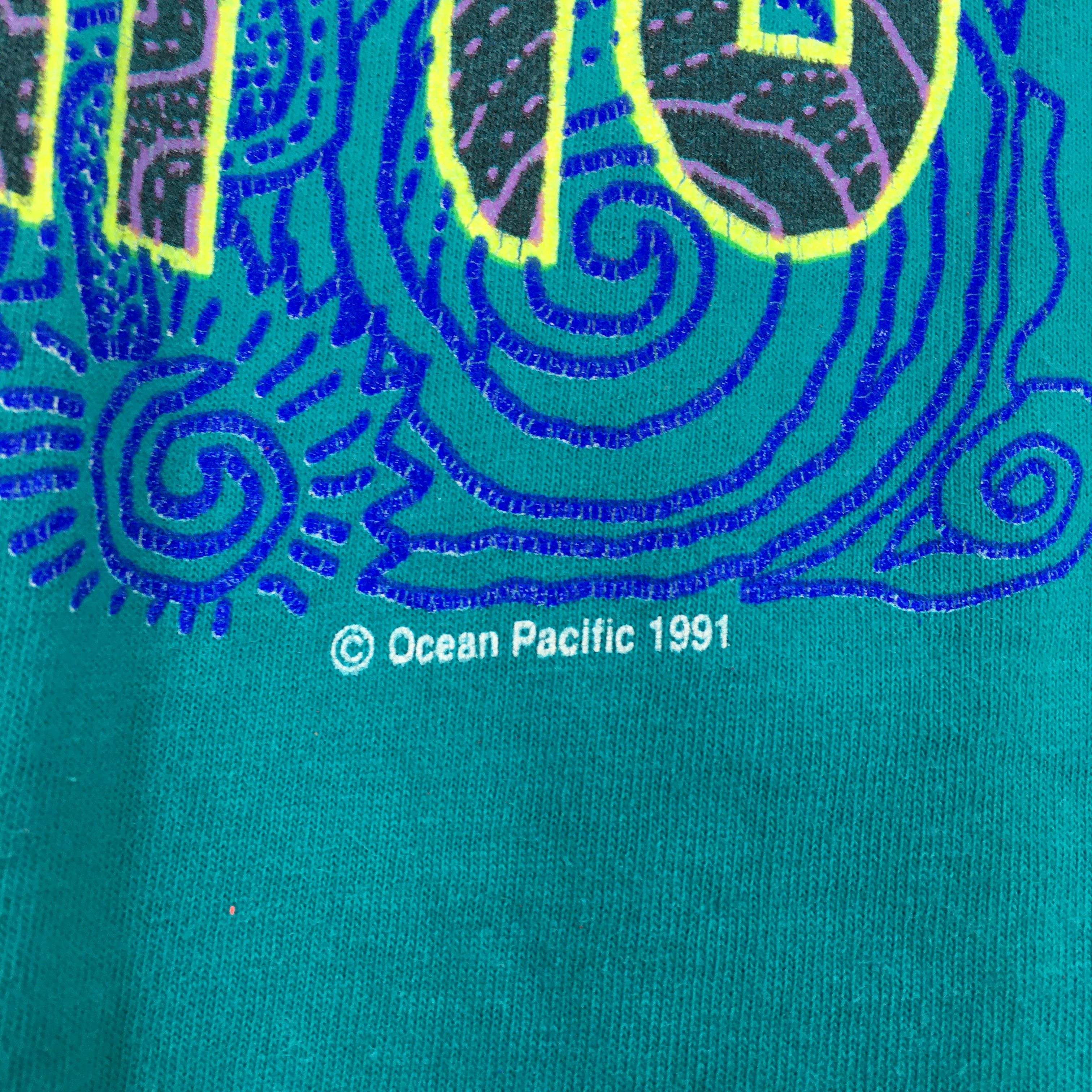 Ocean Pacific × Vintage Vintage 90's Ocean Pacific Beach Hawaii Surfer Tshirt Size US L / EU 52-54 / 3 - 6 Thumbnail