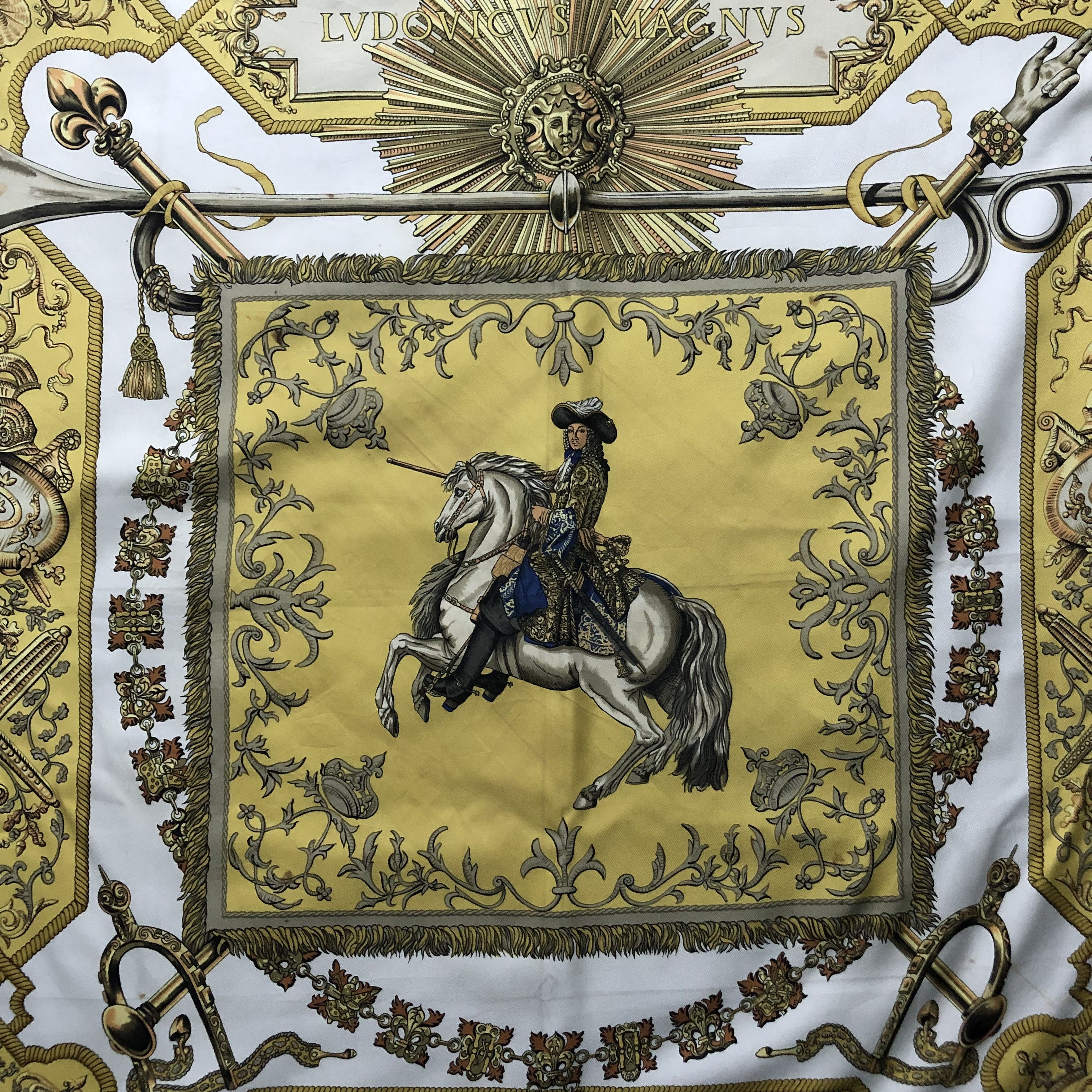 Hermes Hermes carre 90 LVDOVICVS MAGNVS Silk Scarf #203-H Size ONE SIZE - 8 Thumbnail