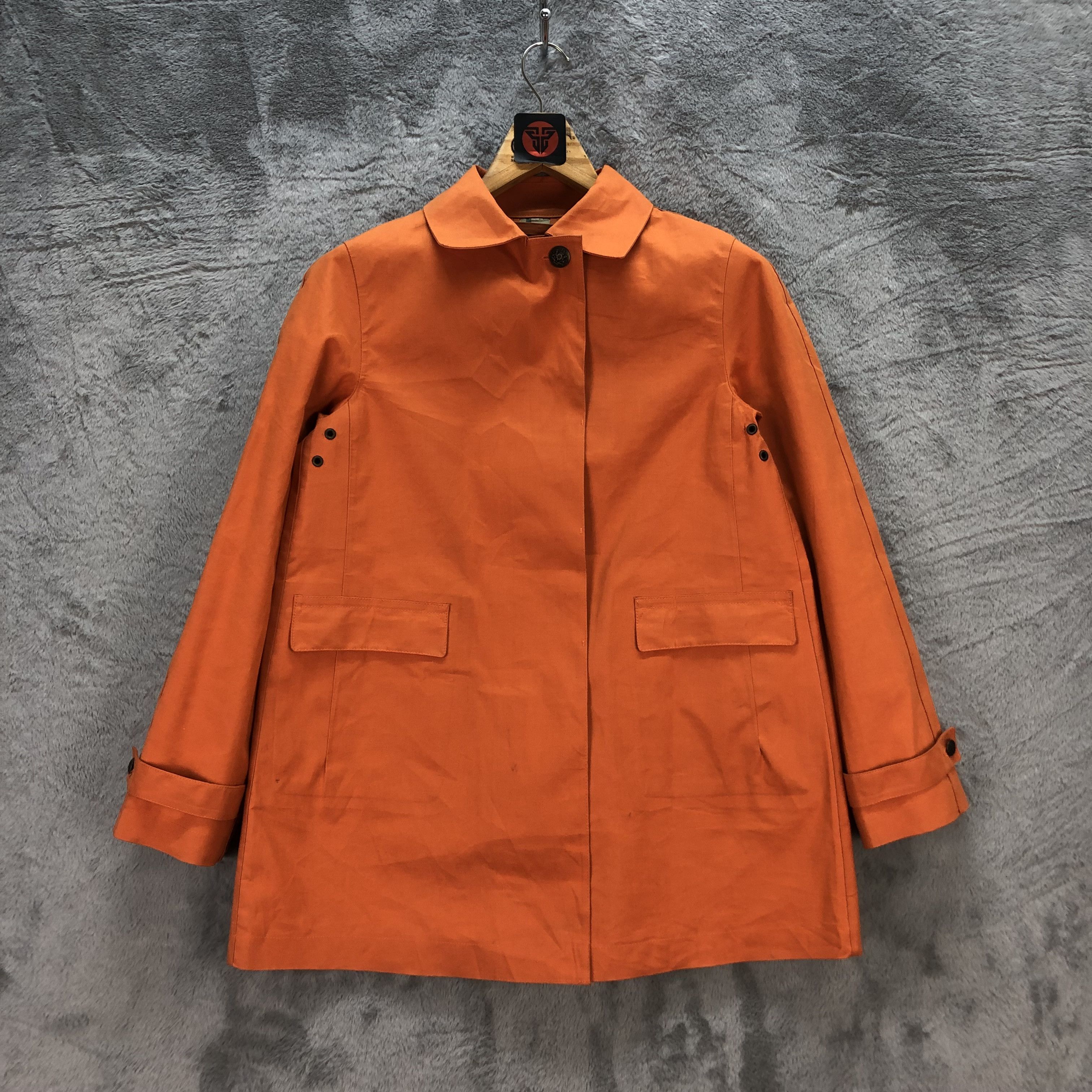 Mackintosh MACKINTOSH COTTON RUBBER PROOFED ORANGE COAT #6589-75 Size S / US 4 / IT 40 - 1 Thumbnail