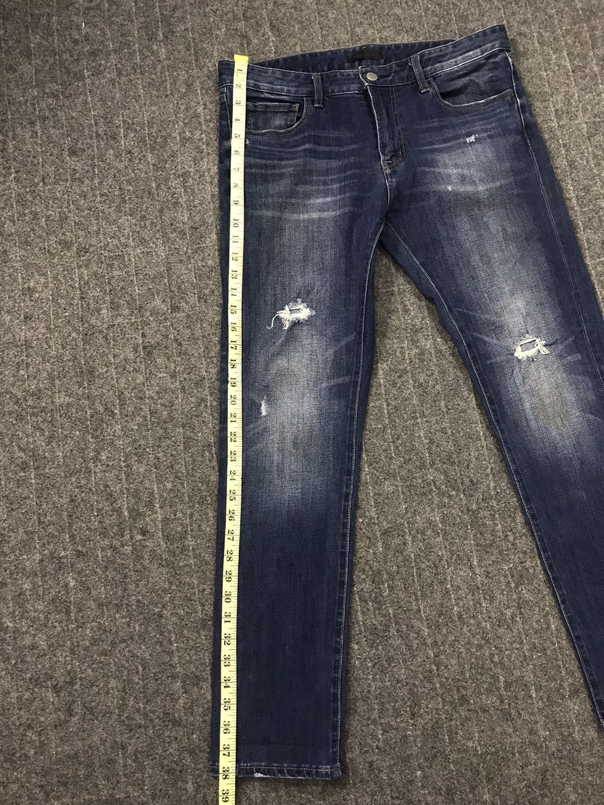 Japanese Brand × Vintage Japanese Brand Straight Slim Cut Pants Distressed Denim Size US 34 / EU 50 - 9 Thumbnail