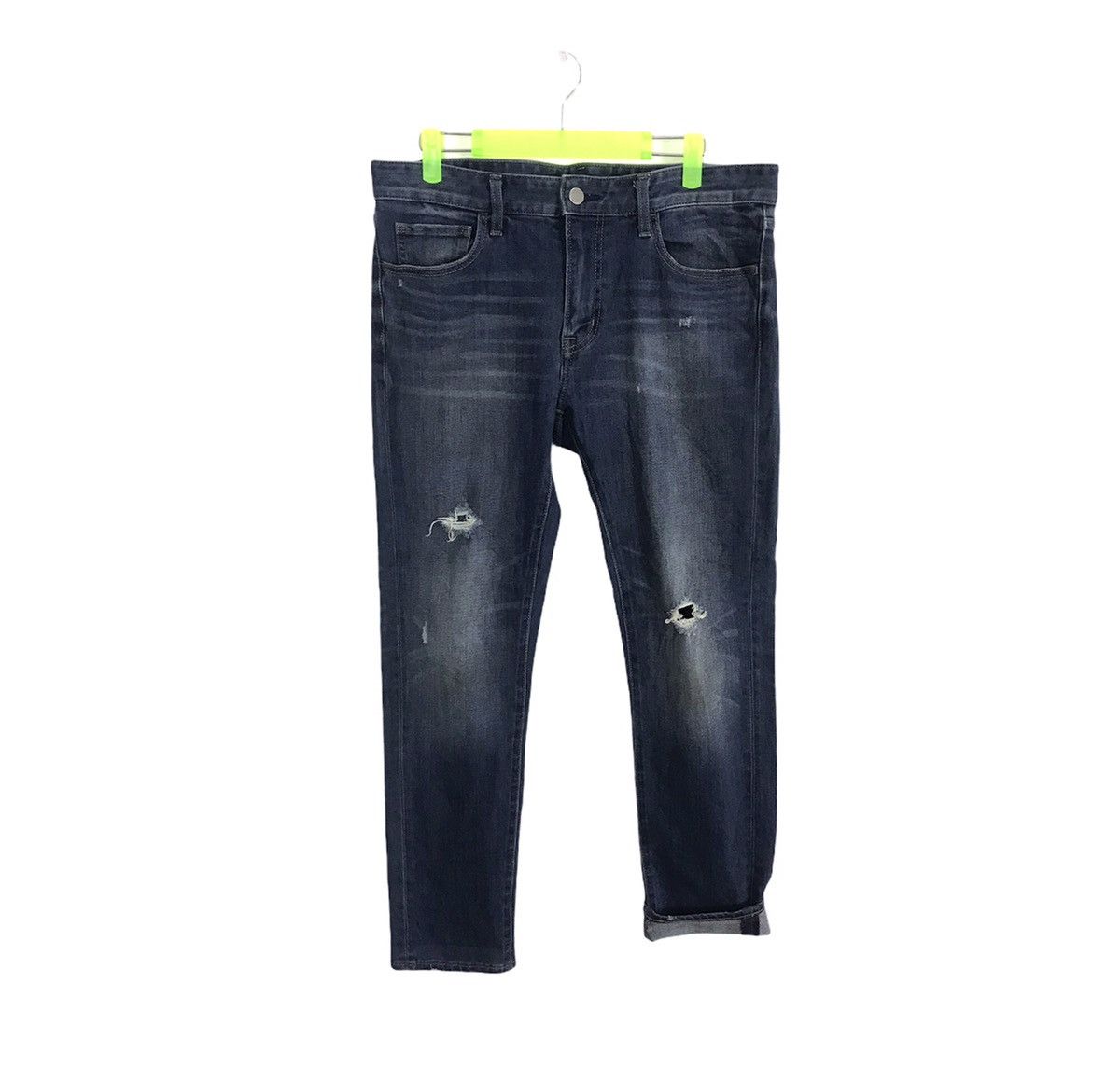 Japanese Brand × Vintage Japanese Brand Straight Slim Cut Pants Distressed Denim Size US 34 / EU 50 - 1 Thumbnail