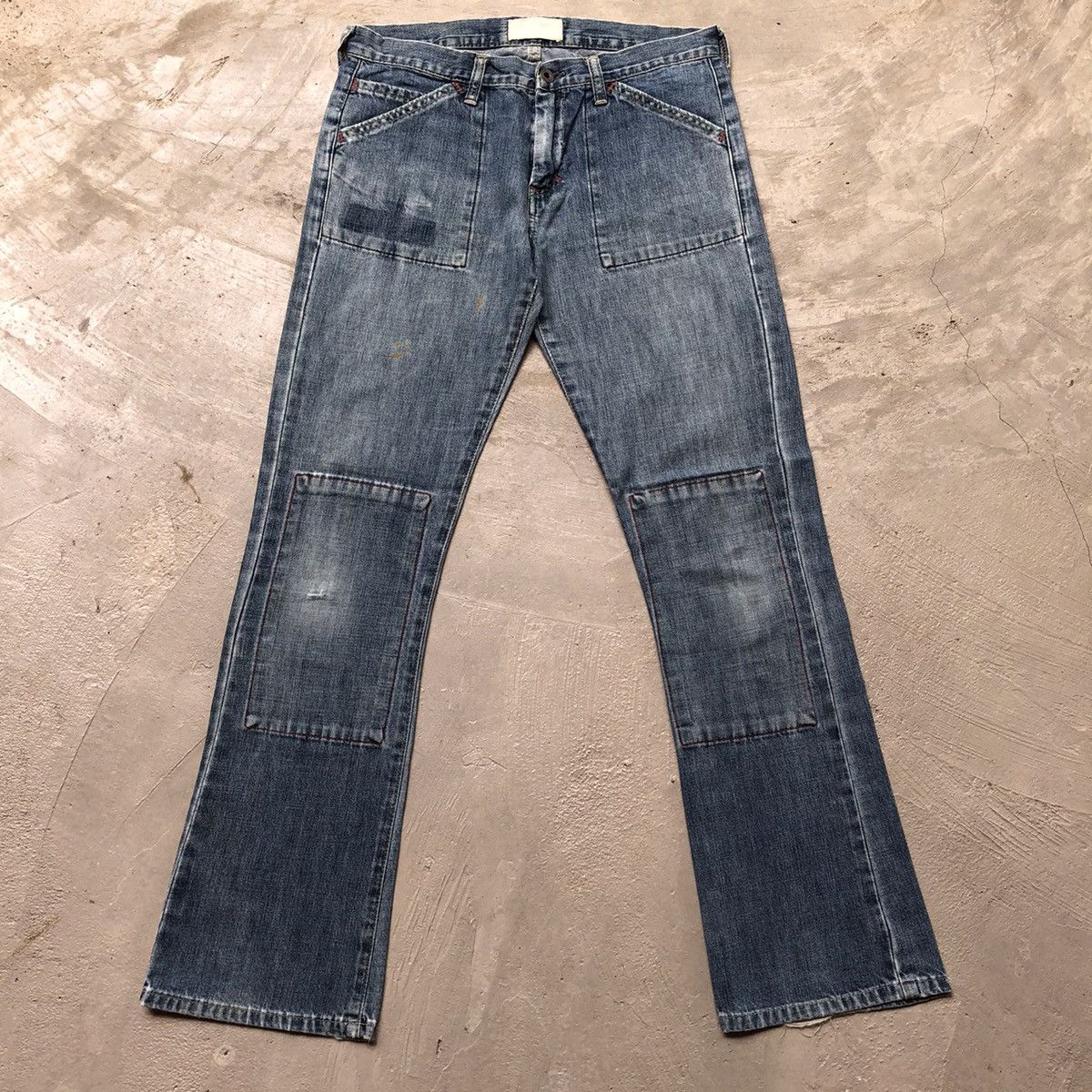 Japanese Brand × Vintage Vintage RNA bush pants patchwork flare jeans Size US 30 / EU 46 - 1 Thumbnail