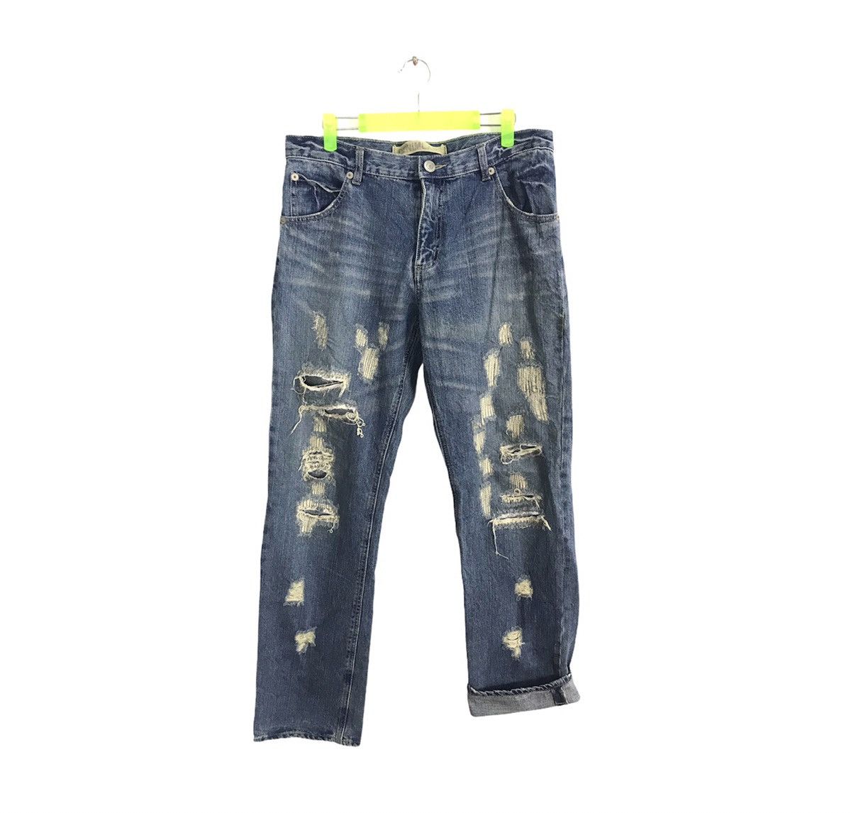 Japanese Brand × Vintage Vintage Denim Lab Straight Cut Style Pants Distressed Denim Size US 32 / EU 48 - 1 Thumbnail