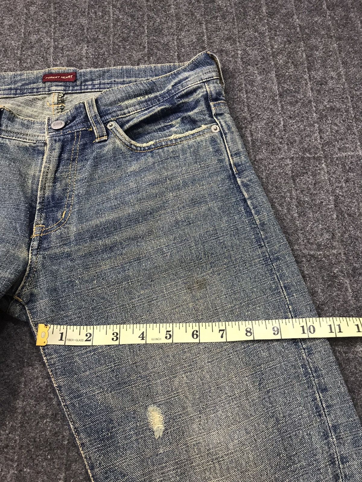 Japanese Brand Forest Hearts Straight Cut Style Pants Distressed Denim Size US 33 - 13 Thumbnail