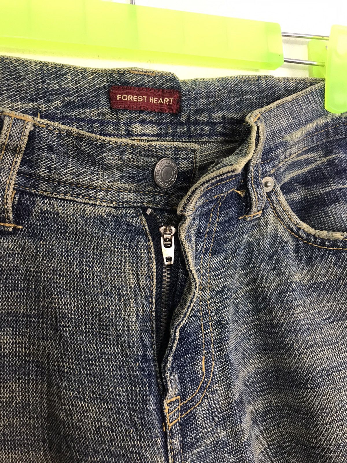 Japanese Brand Forest Hearts Straight Cut Style Pants Distressed Denim Size US 33 - 4 Thumbnail