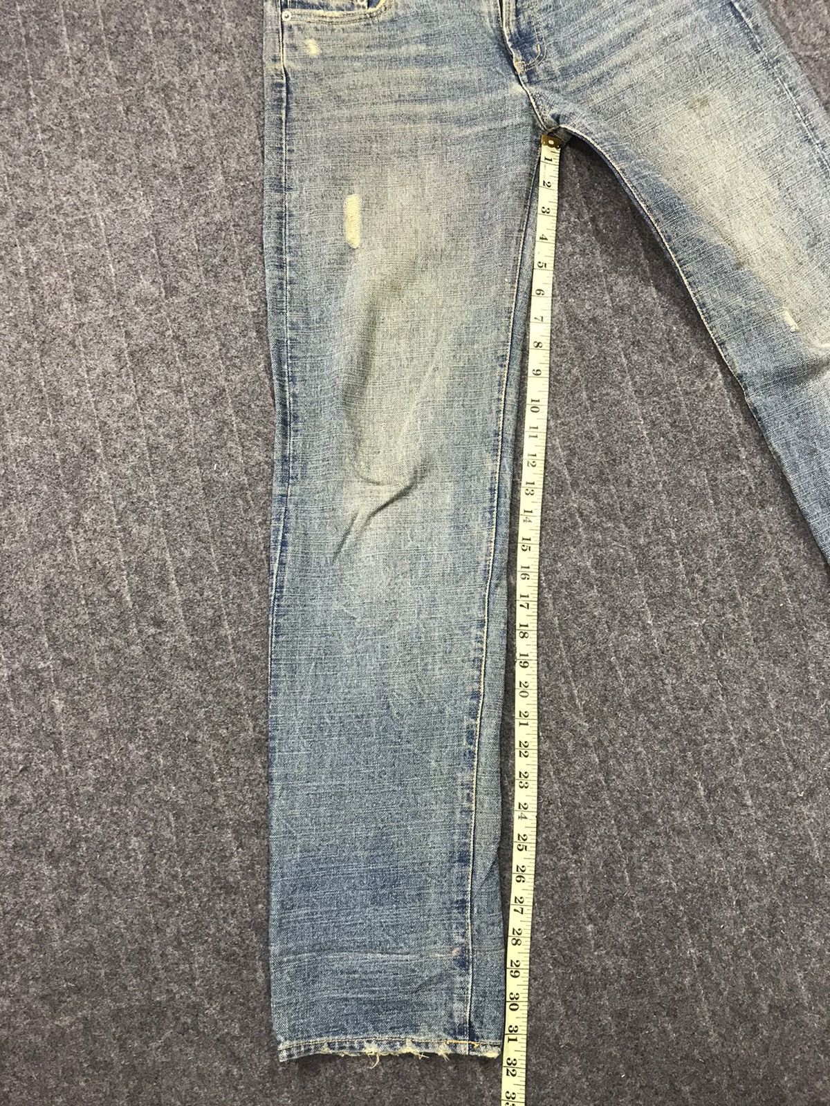 Japanese Brand Forest Hearts Straight Cut Style Pants Distressed Denim Size US 33 - 11 Thumbnail
