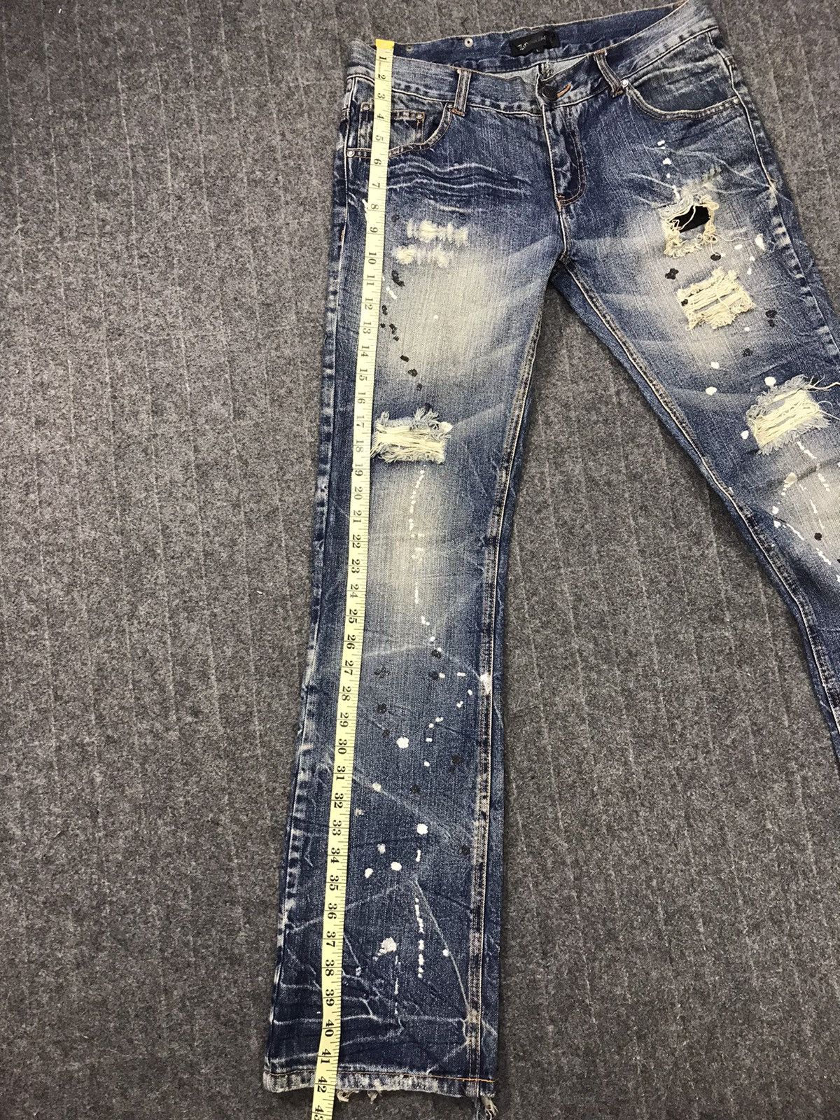 Japanese Brand × Vintage Lowbox Paint Splash Straight Cut Style Distressed Denim Size US 32 / EU 48 - 9 Thumbnail
