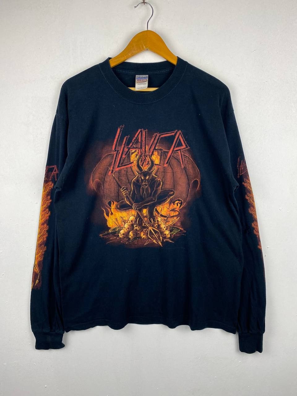image of Band Tees x Slayer Vintage Slayer Long-Sleeves T-Shirt Very Nice Design in Black, Men's (Size Large