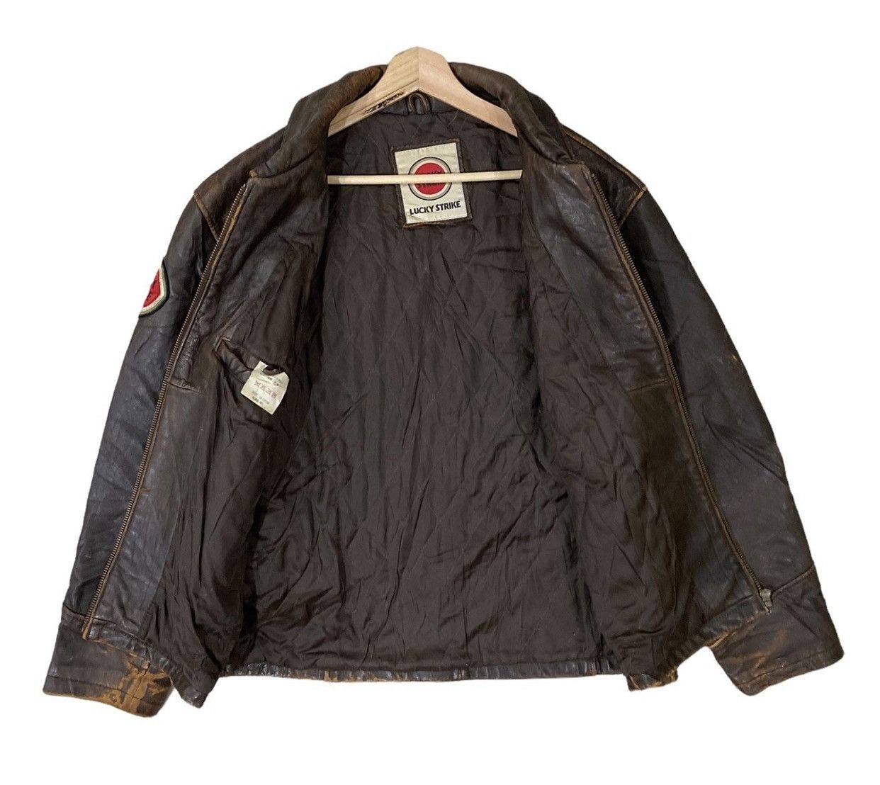 Leather 🔥Vintage Lucky Strike Leather Riders Jacket Size US L / EU 52-54 / 3 - 7 Thumbnail