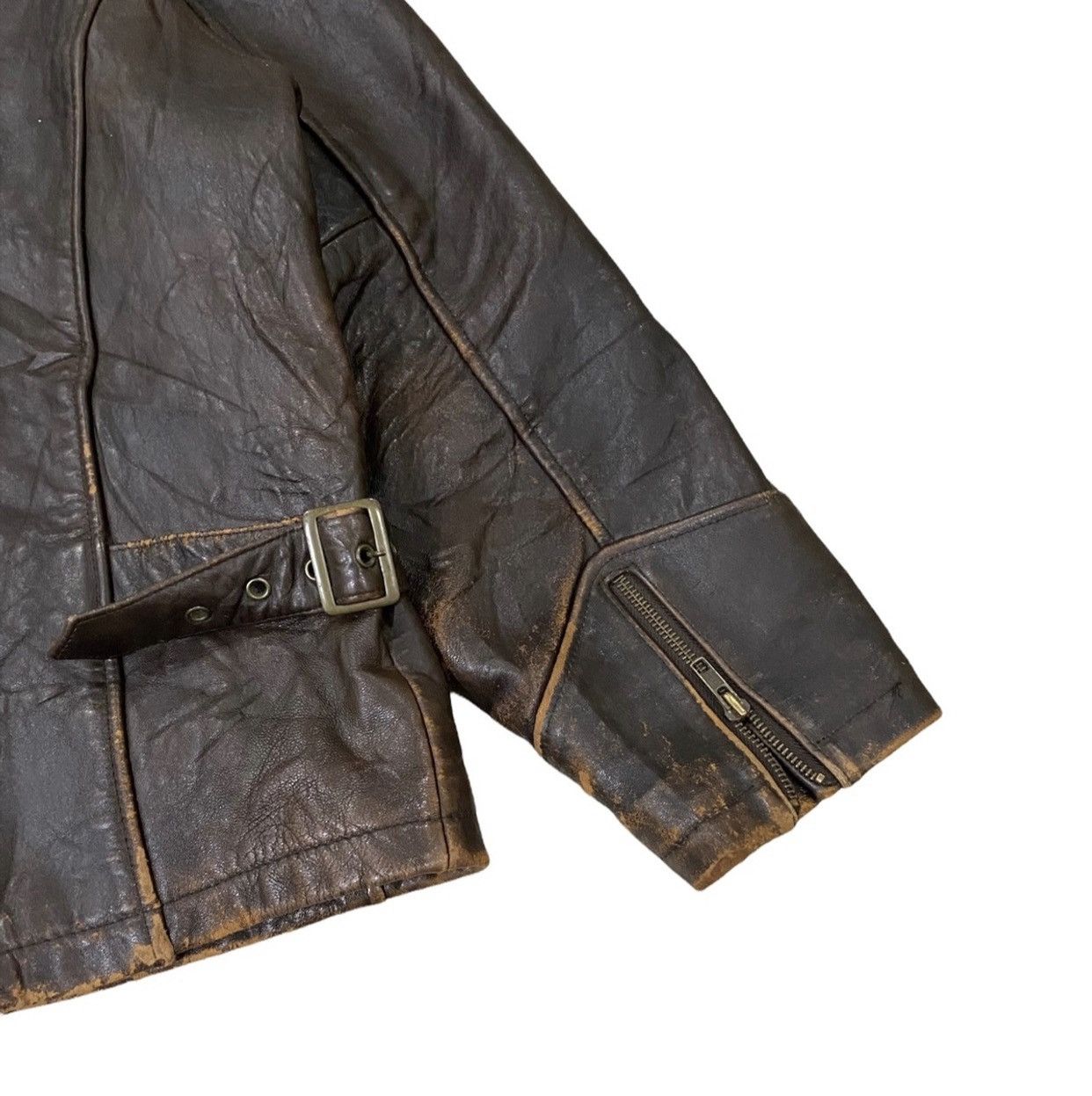 Leather 🔥Vintage Lucky Strike Leather Riders Jacket Size US L / EU 52-54 / 3 - 12 Thumbnail