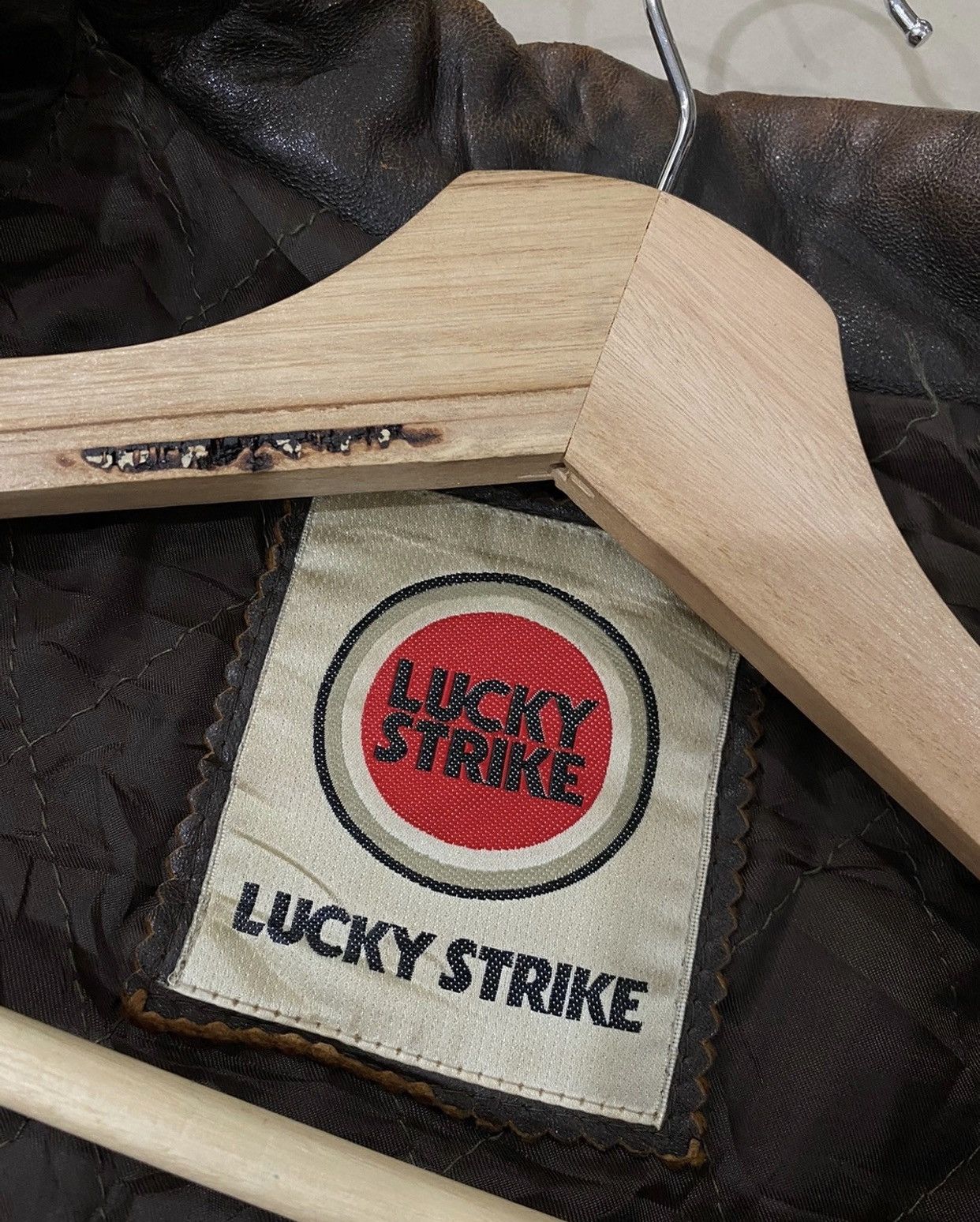 Leather 🔥Vintage Lucky Strike Leather Riders Jacket Size US L / EU 52-54 / 3 - 13 Thumbnail