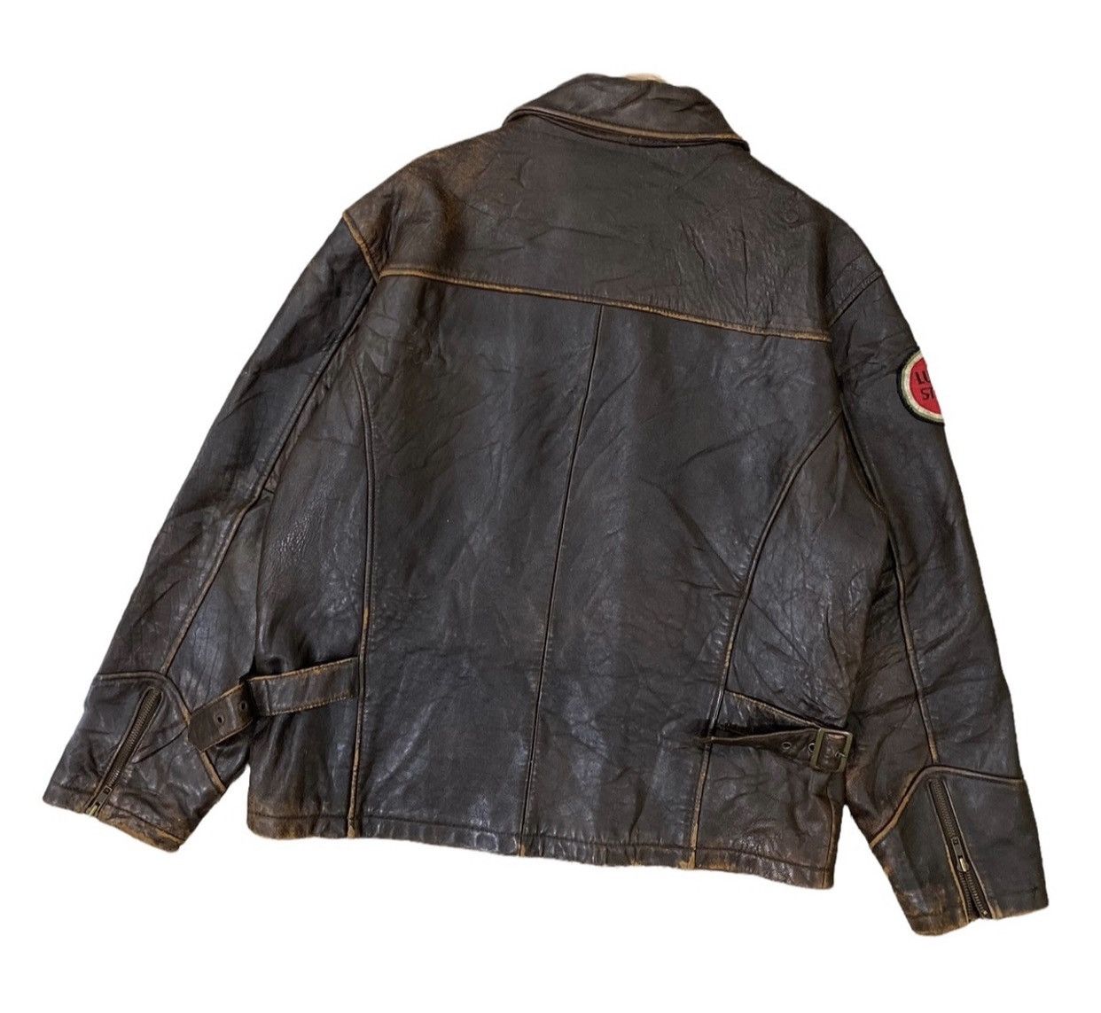 Leather 🔥Vintage Lucky Strike Leather Riders Jacket Size US L / EU 52-54 / 3 - 9 Thumbnail