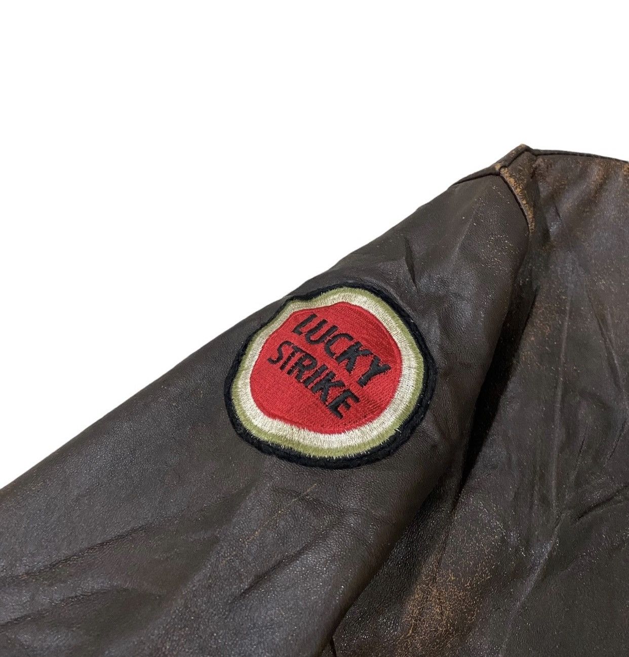 Leather 🔥Vintage Lucky Strike Leather Riders Jacket Size US L / EU 52-54 / 3 - 10 Thumbnail