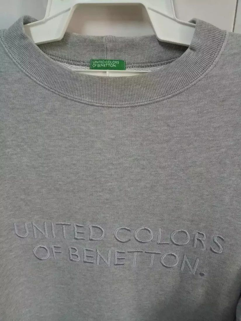 Benetton BENETTON united colors of benetton Sweatshirt grey sweater Size US L / EU 52-54 / 3 - 3 Thumbnail