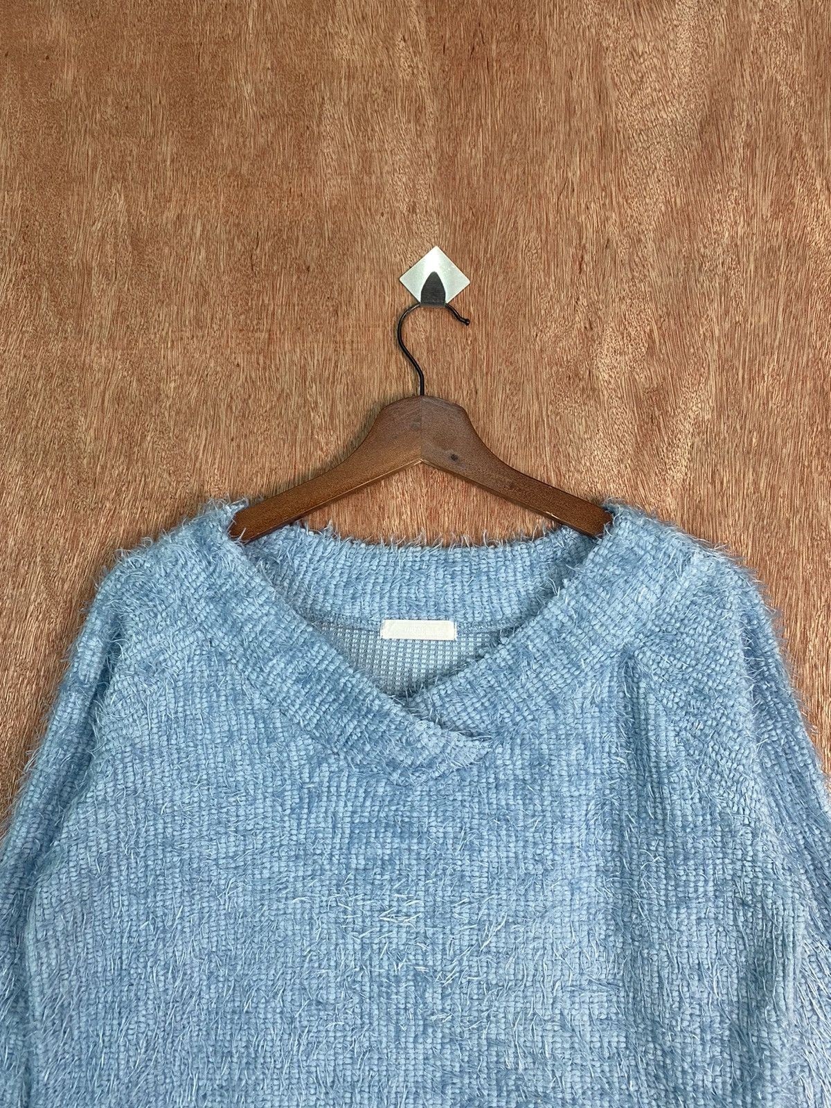 Homespun Knitwear DL Dreskip Blue Shag Shaggy Fur Mohair Knitwear #B639 Size US M / EU 48-50 / 2 - 2 Thumbnail